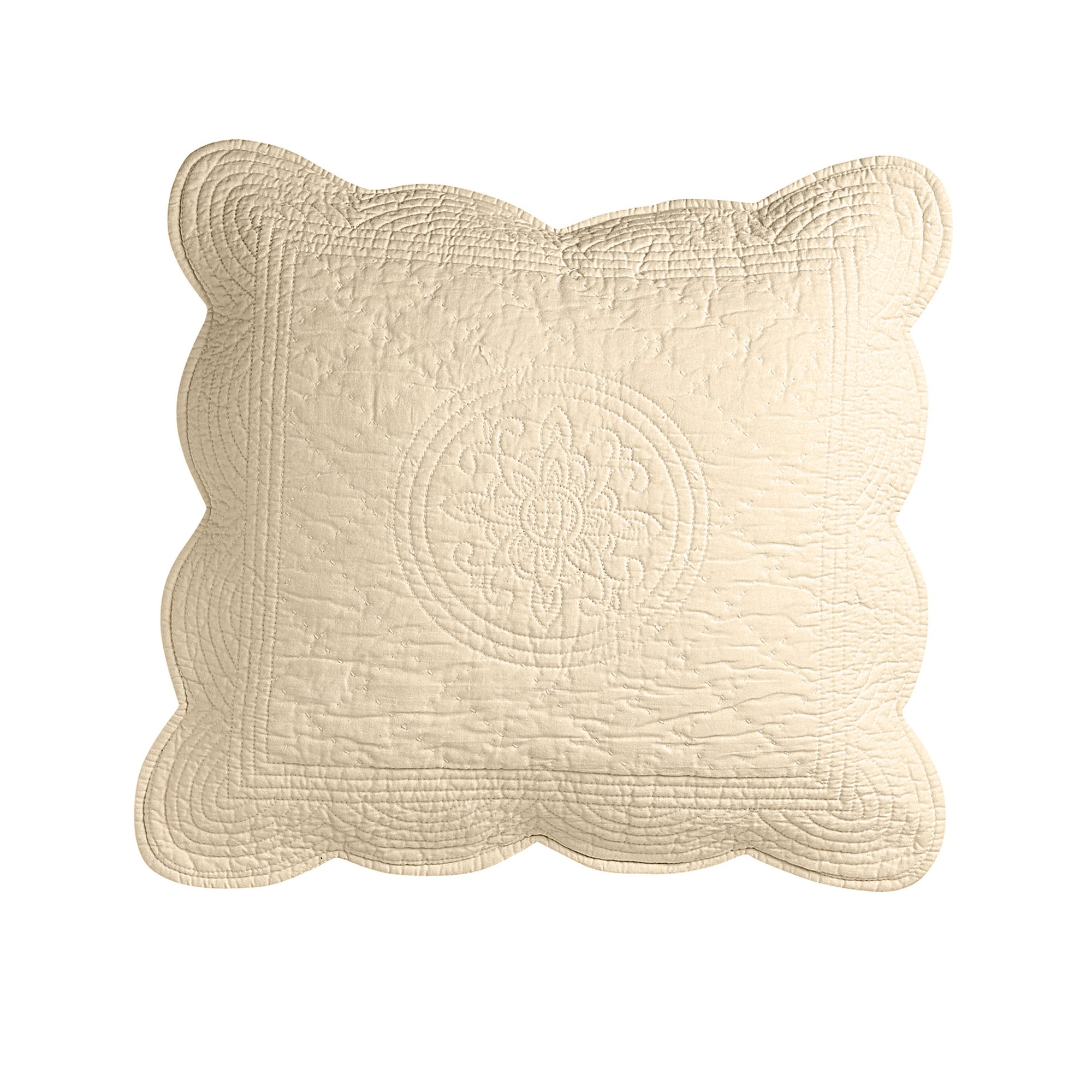 Housse Coussin Unie Style Boutis Cassandre - Blancheporte