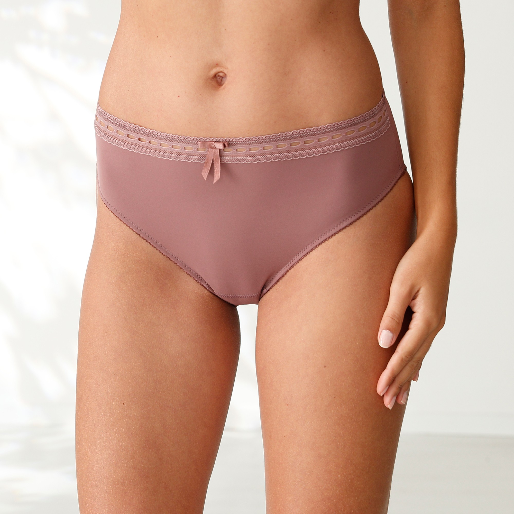 Culotte Forme Midi Taille Haute Microfibre Et Ceinture Dentelle - Lot De 3 - Blancheporte