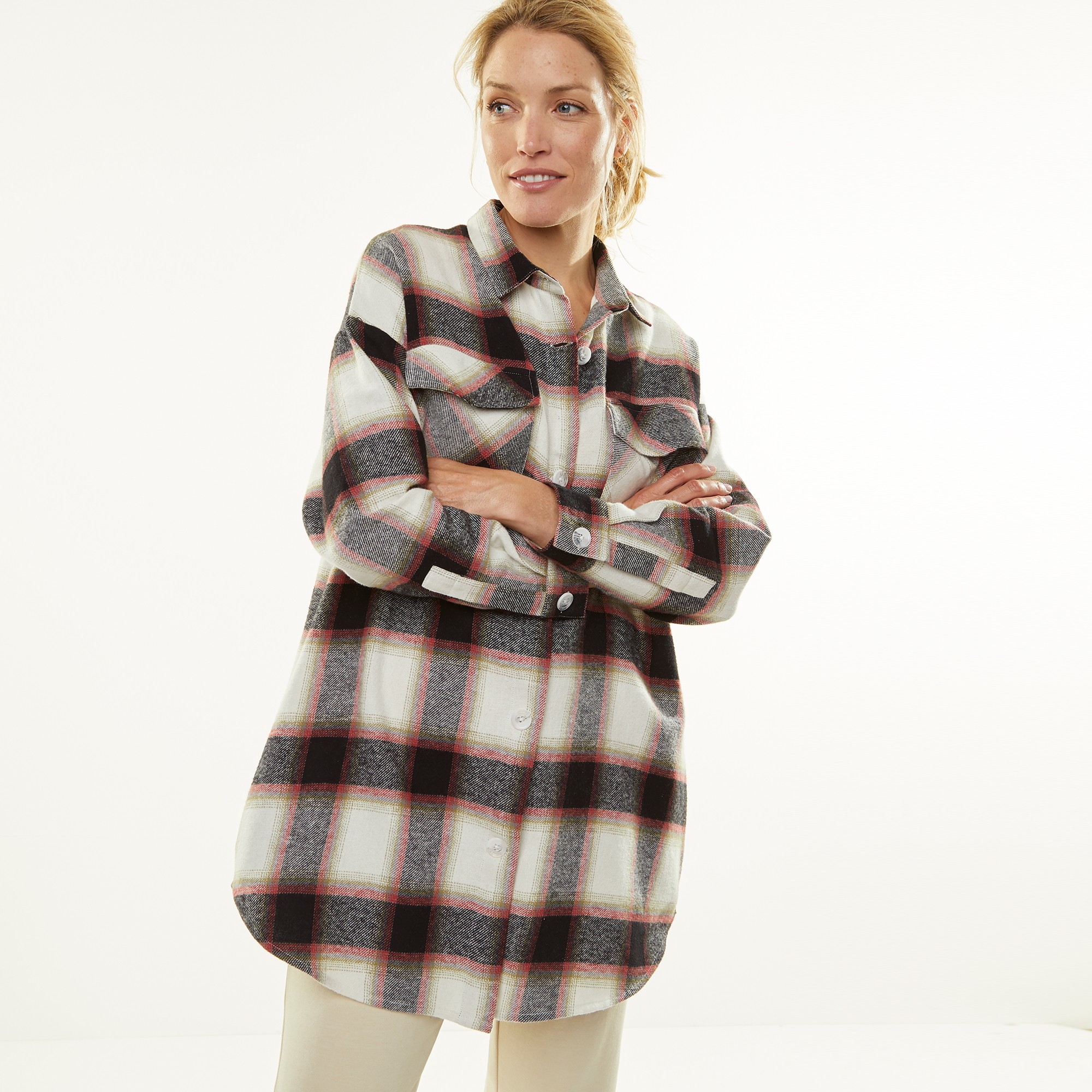 surchemise polaire carreaux femme