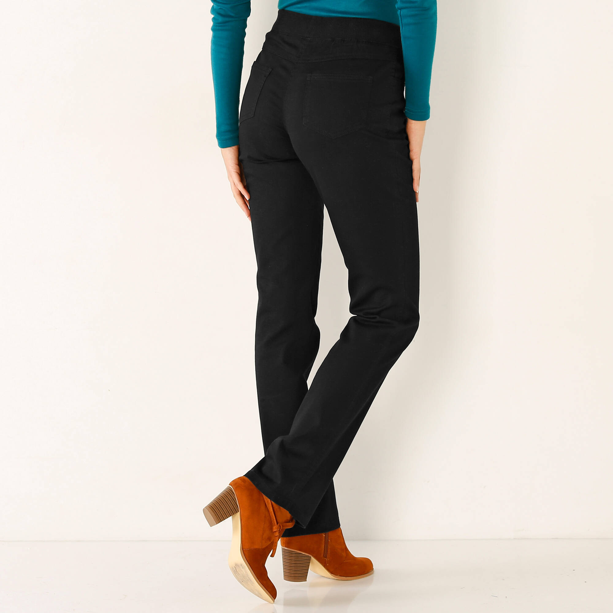 Pantalon droit ultra confort taille elastiquee
