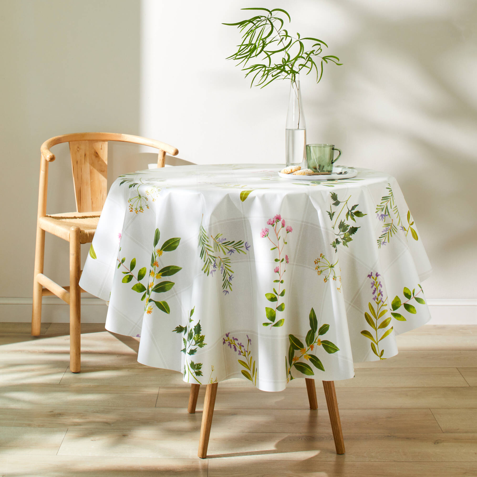 Nappe Carrée Hacienda Bloero – 175x175 Cm – 100% Coton – Rouge – Le Jacquard Français