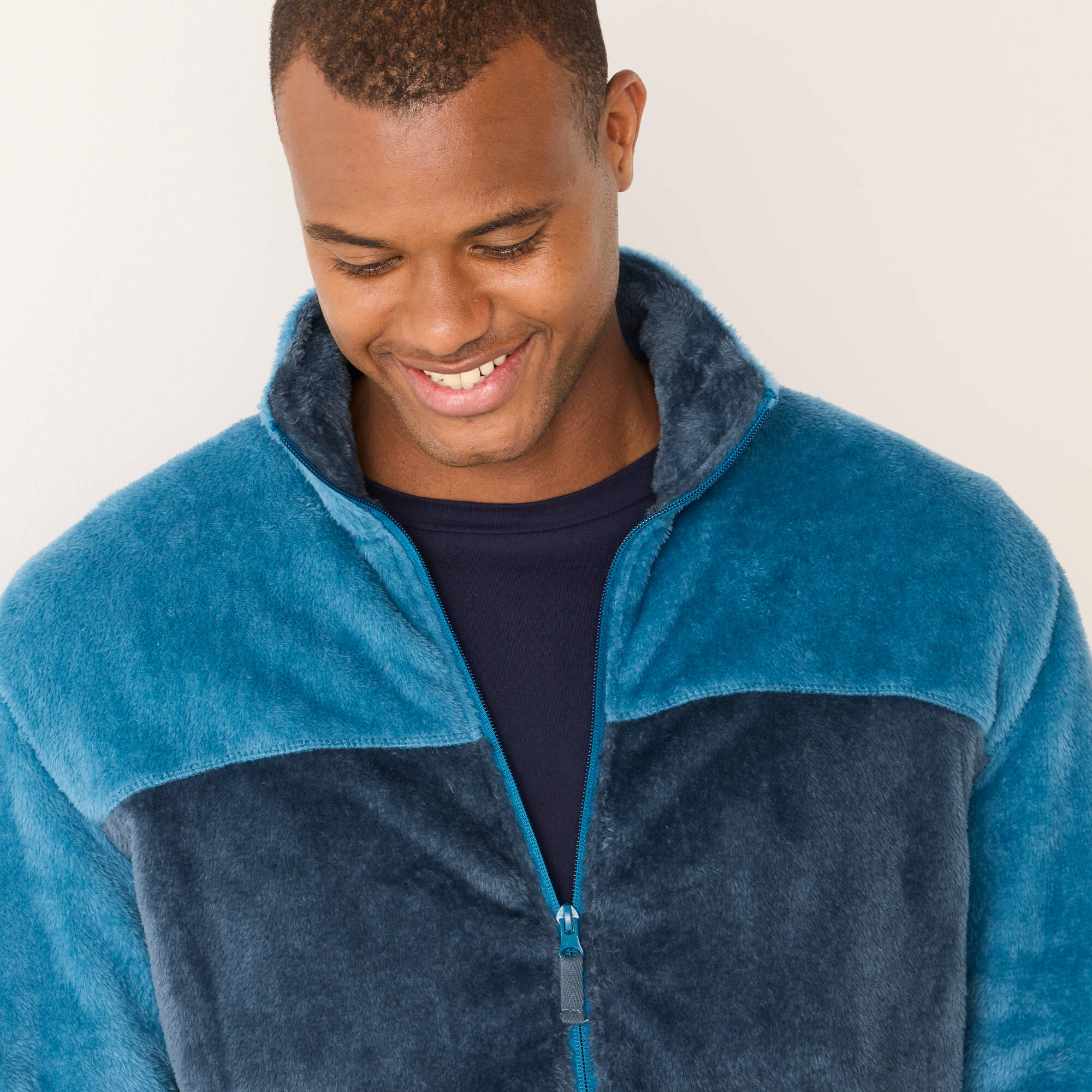 Veste polaire zippe bicolore toucher peluche - Blancheporte 18$