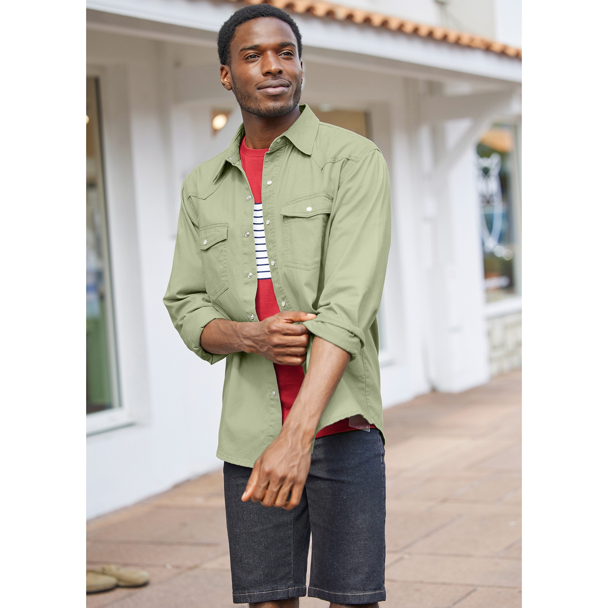 Chemise en sales jean kaki