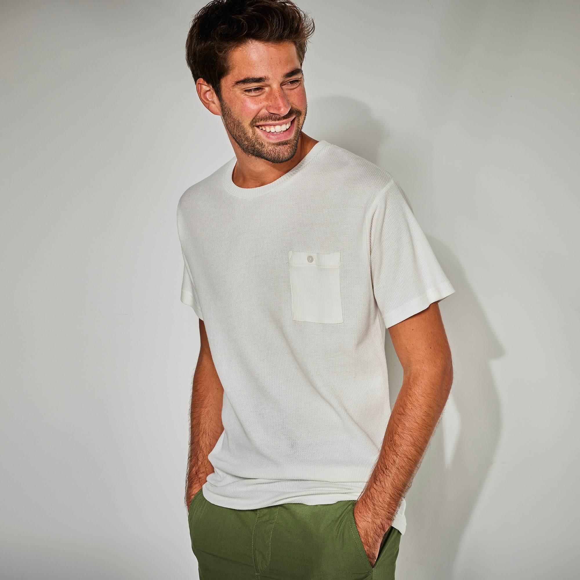 T-shirt Col Rond En Maille Gaufrée - Blancheporte