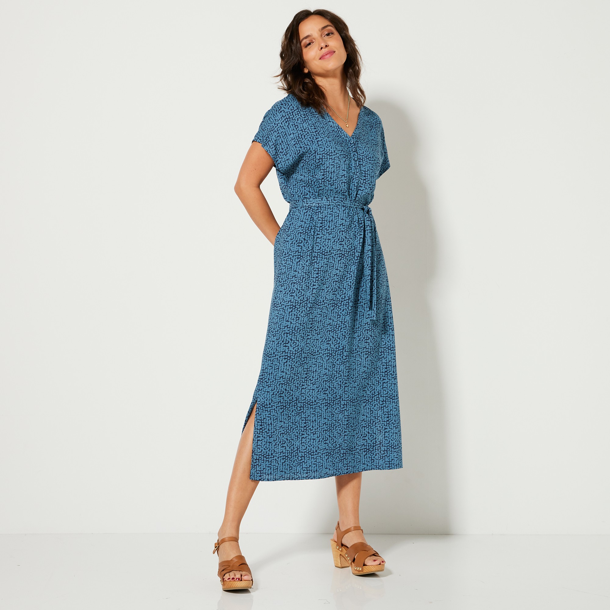 Robe droite top blanche porte