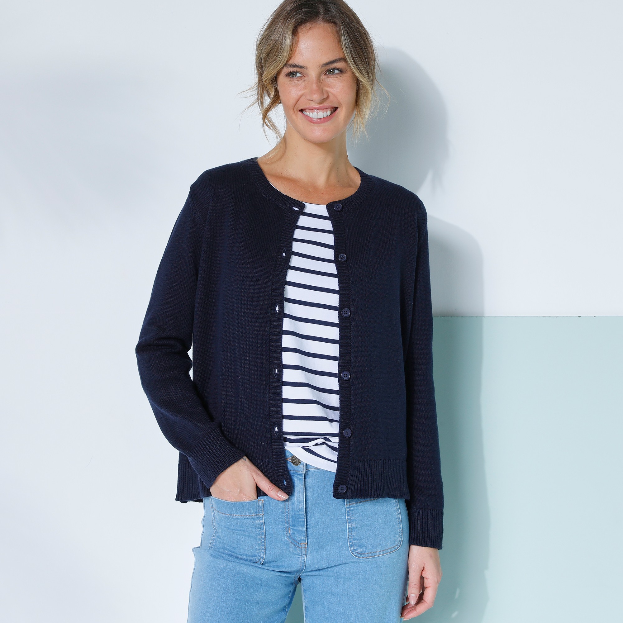 Cardigan Boutonné, Coton Mélangé - Blancheporte