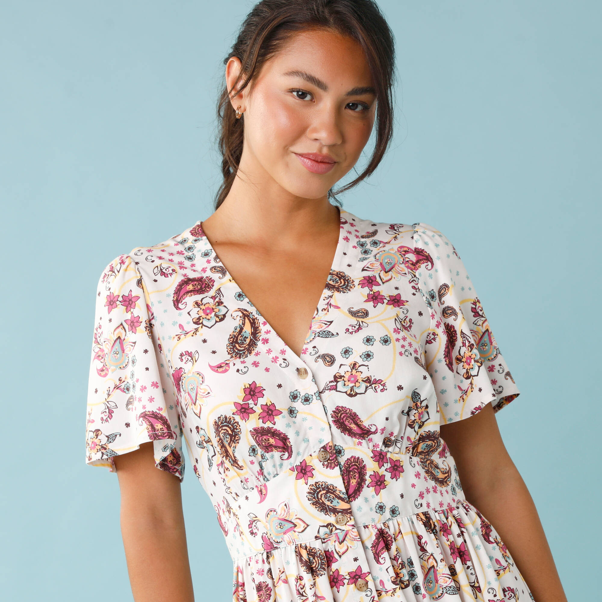 Robe longue boutonne imprime Spcial Petites - Blancheporte 20 €