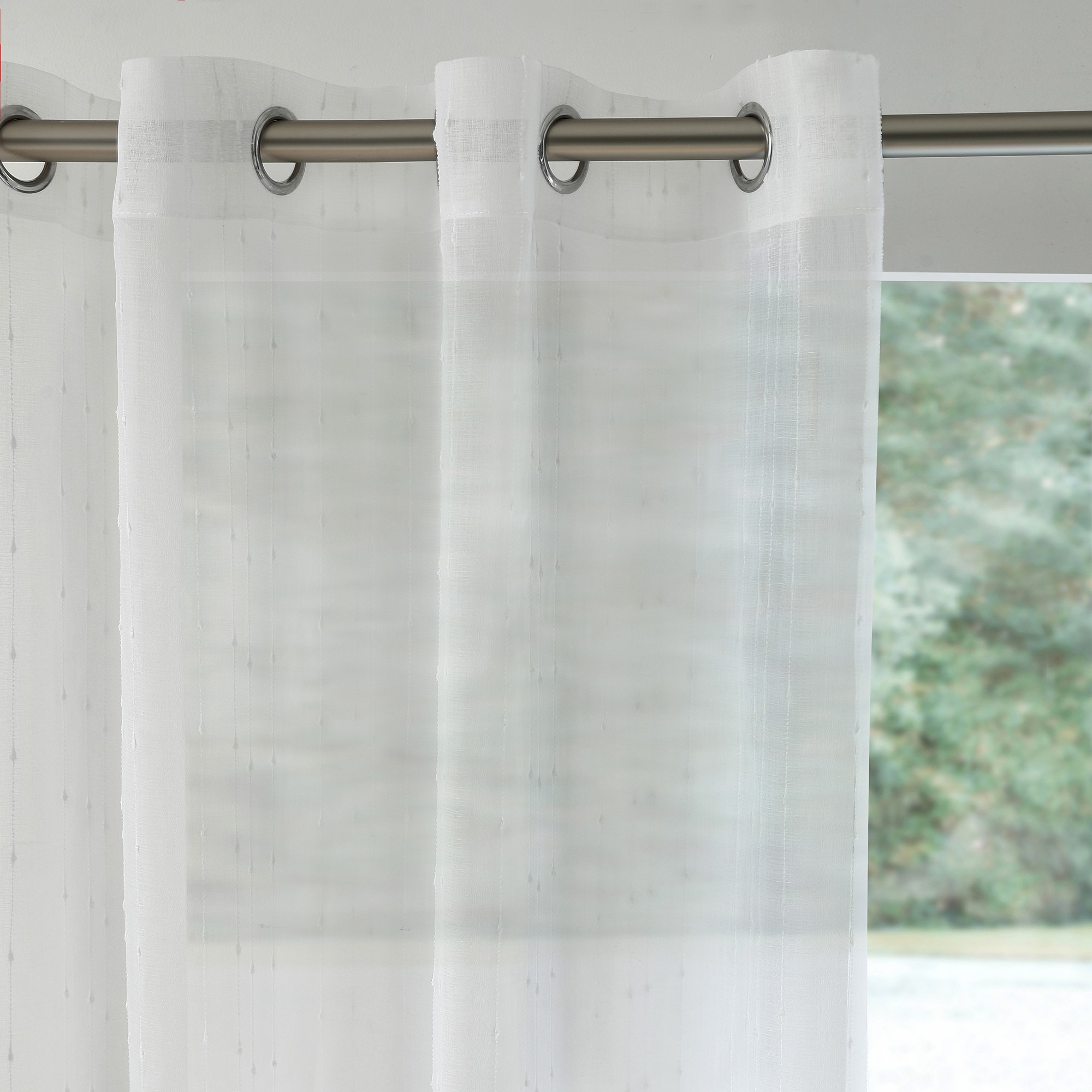 Panneau Étamine Fils Fantaisie Finition Oeillets - Blancheporte