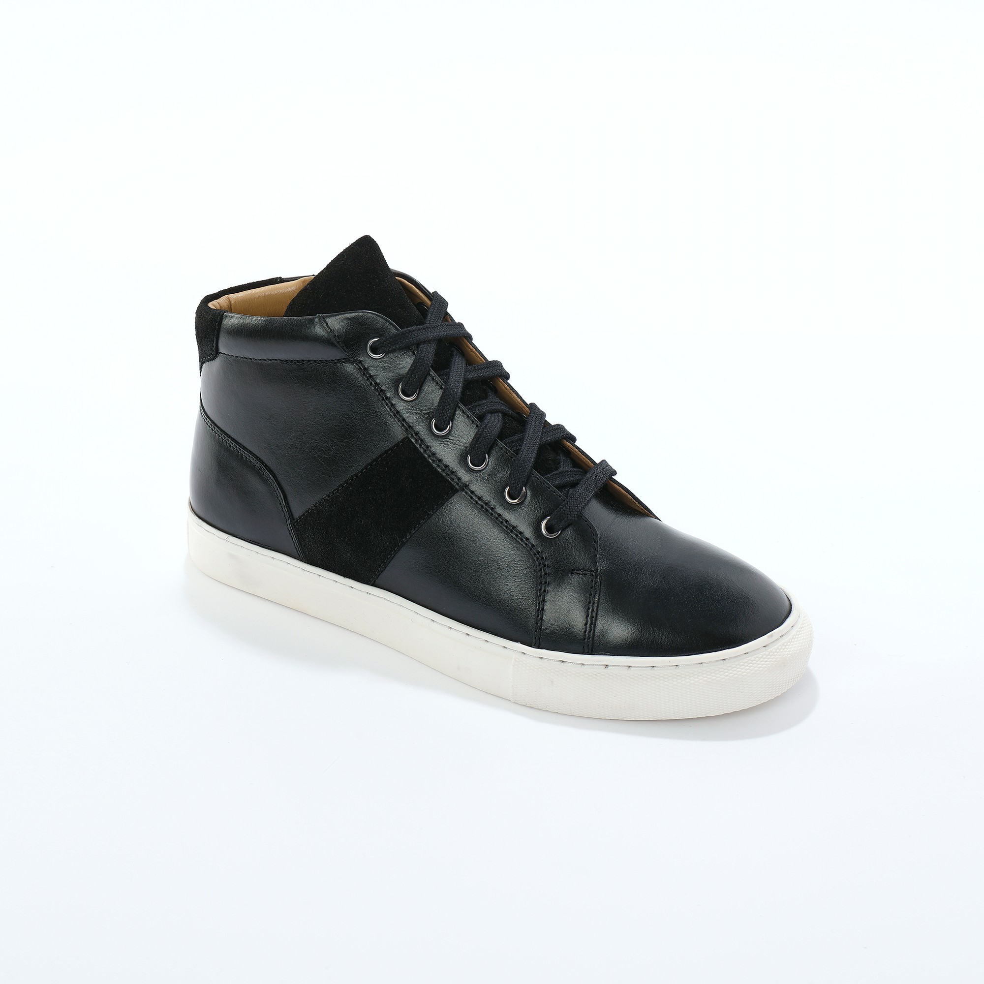 Baskets Montantes En Cuir Lacées Et Zippées - Blancheporte