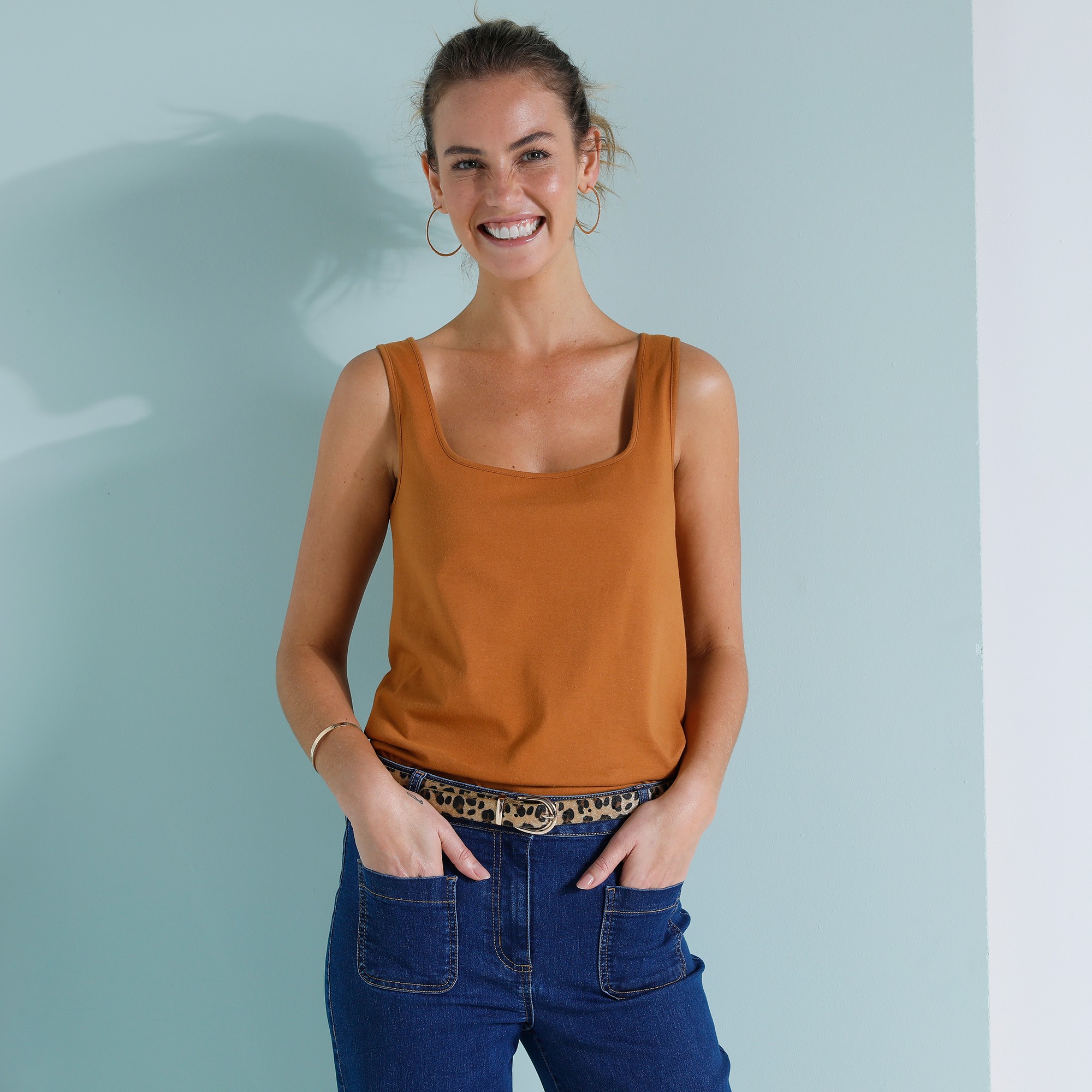 Débardeur Col Carré Uni - Blancheporte