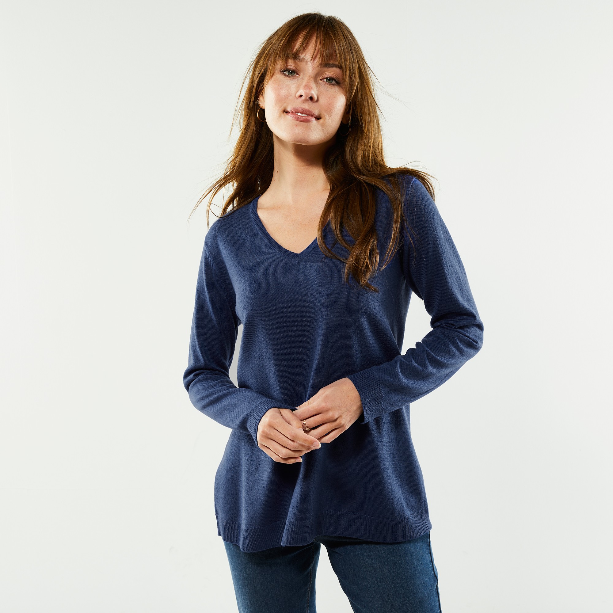 Pull Col V Toucher Doux - Blancheporte