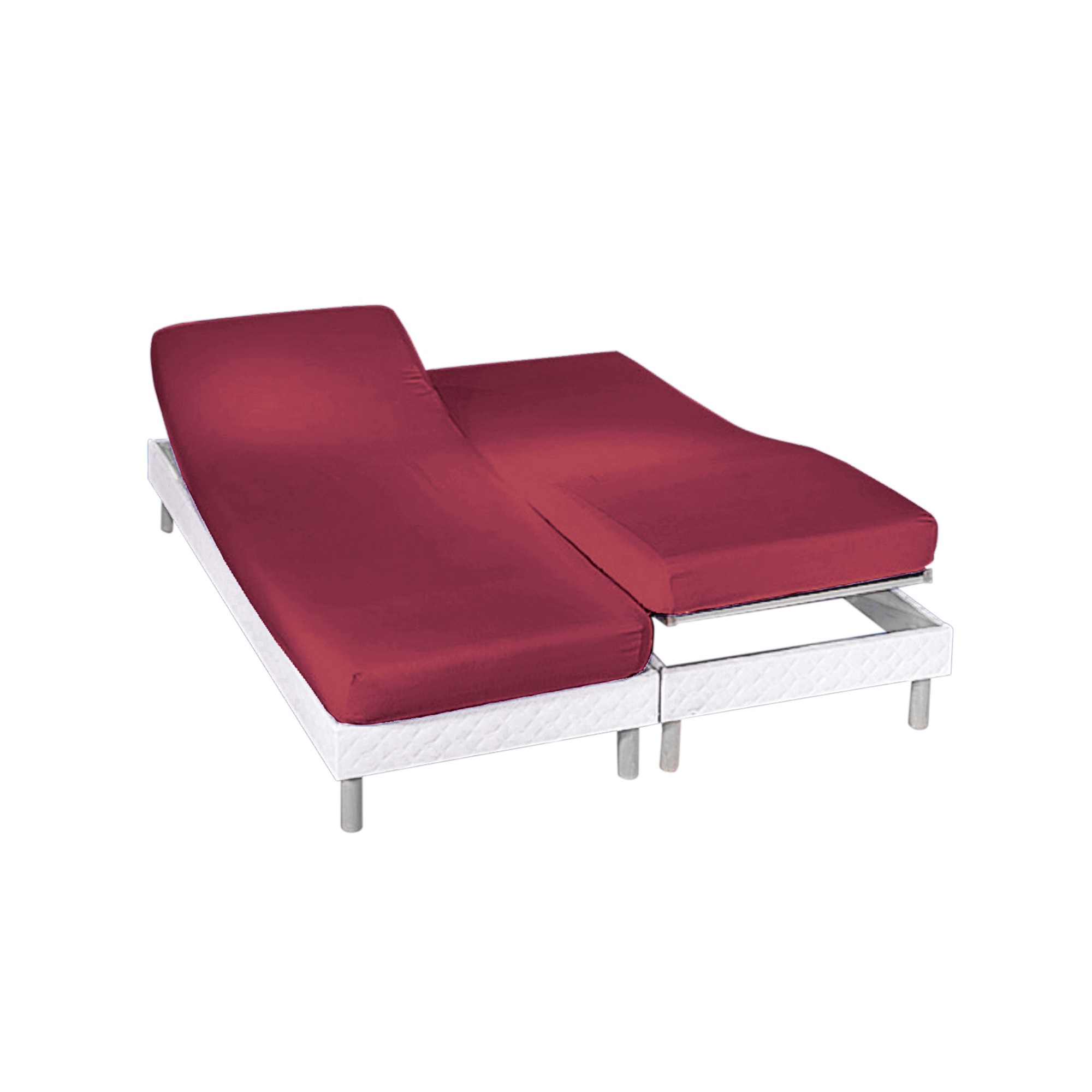 Drap-housse Uni Sommier Articulé Polyester-coton Bonnets 26 Cm - Blancheporte