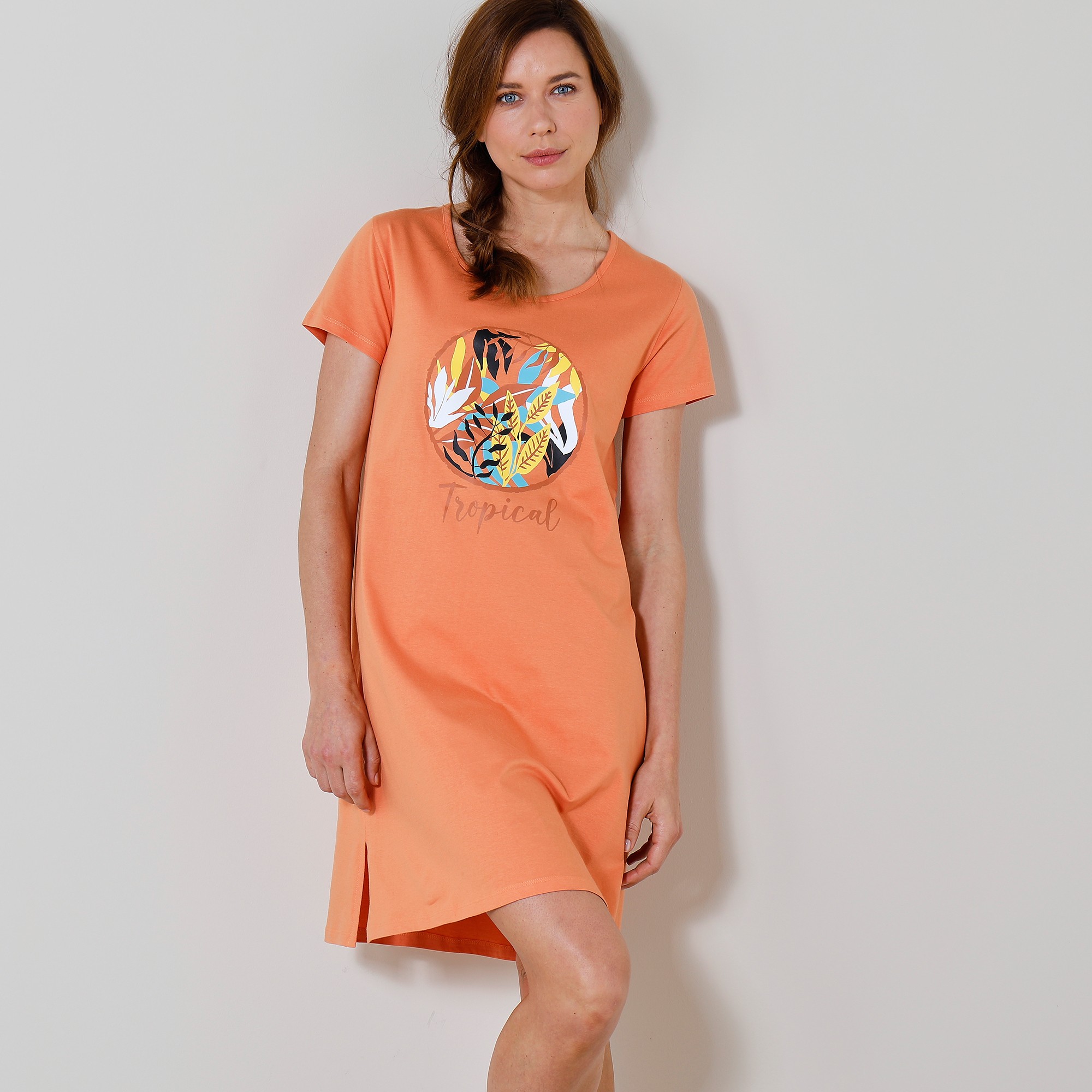 Chemise De Nuit Courte Imprimé tropical - Blancheporte