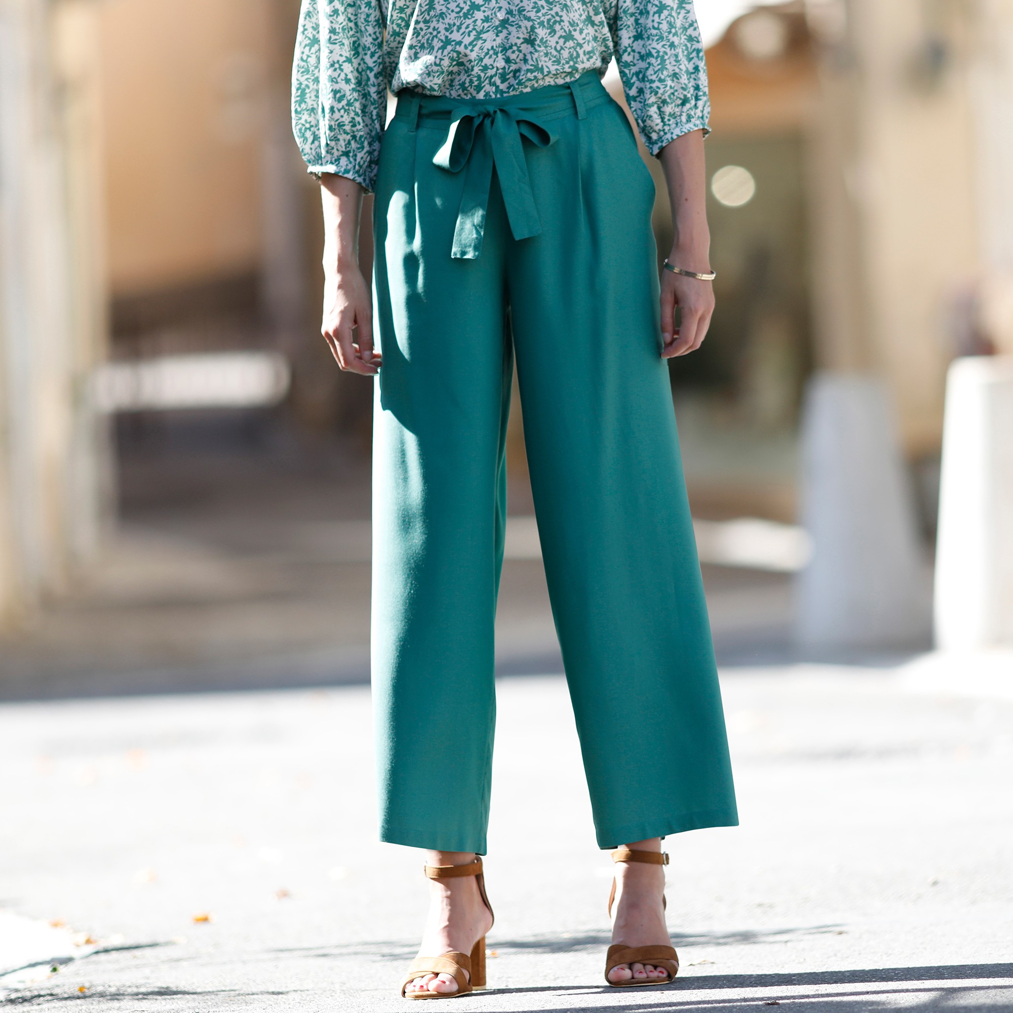 Pantalon Raccourci Large Uni - Blancheporte