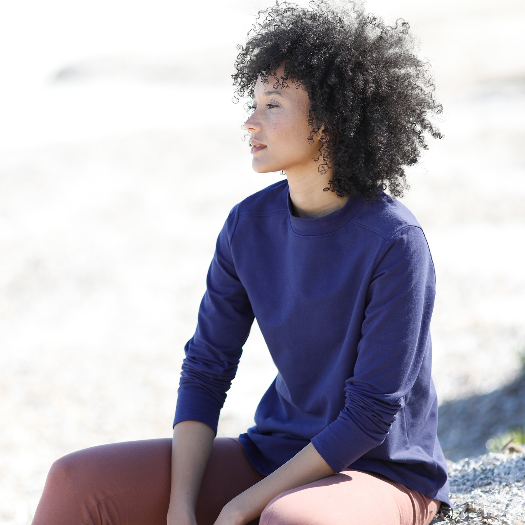 T-shirt Molleton Anti-froid, Col Montant - Blancheporte