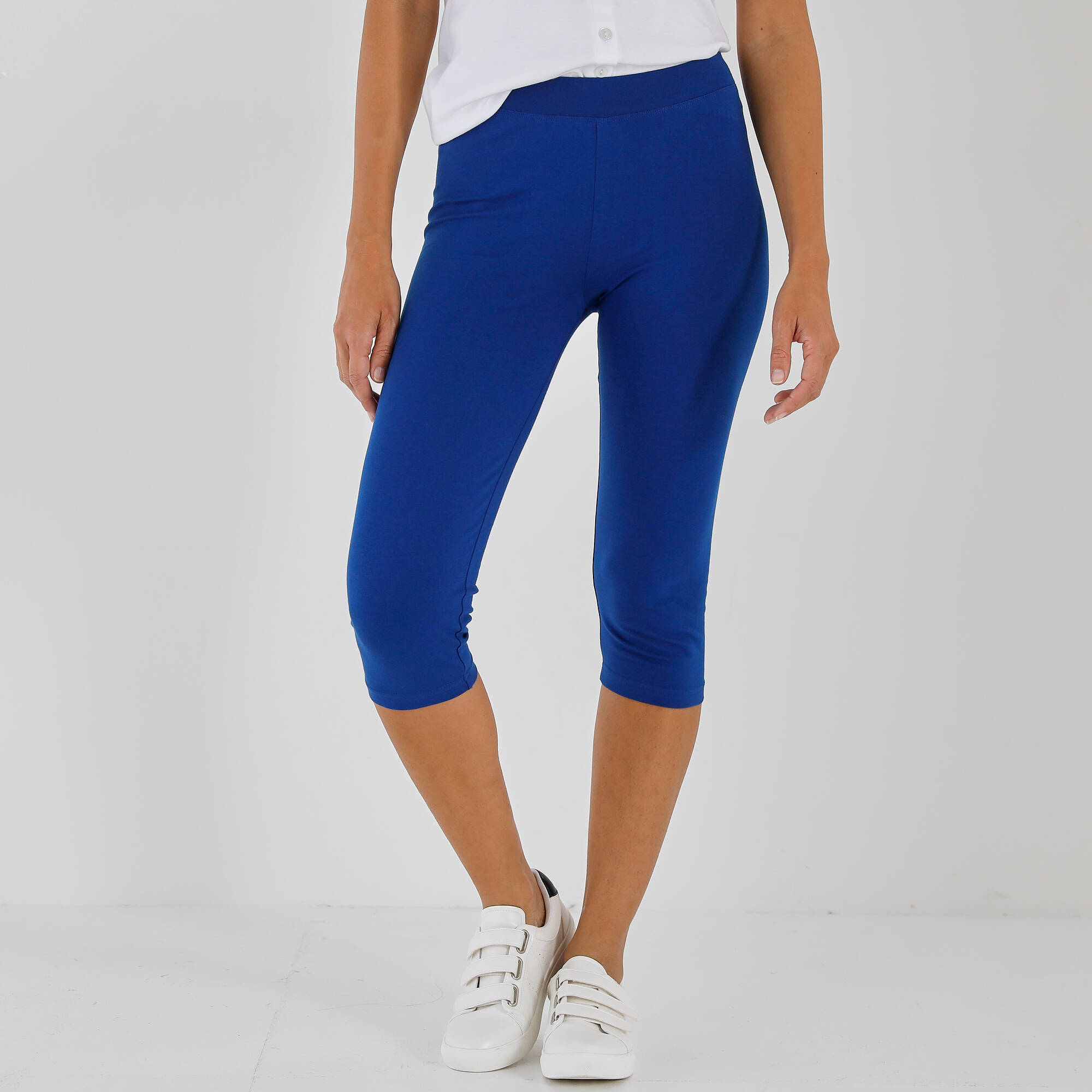 Legging Corsaire Uni, Maille Stretch - Blancheporte