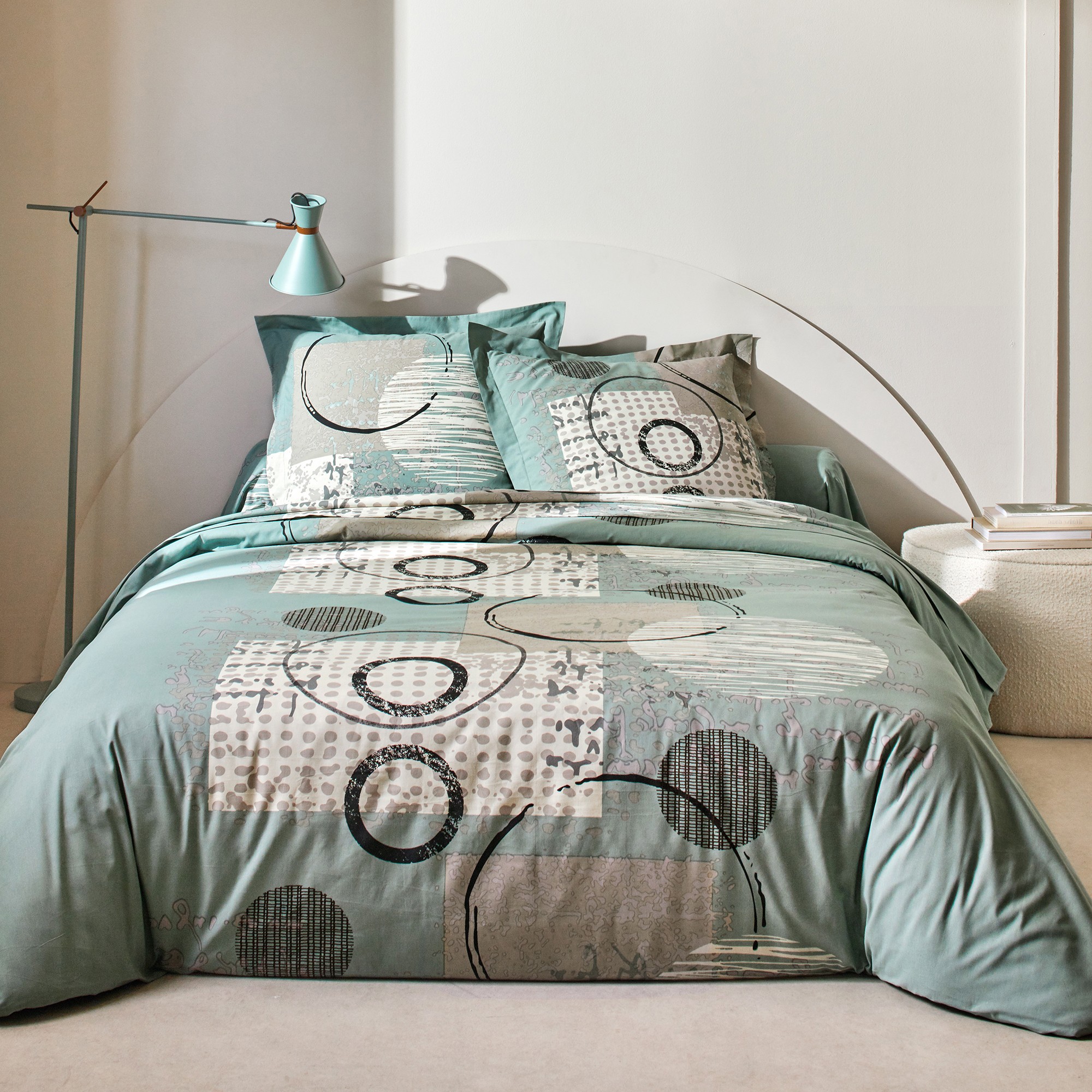 Linge de lit Diane - coton - Drap Plat 2 Personnesonnes : 270x300cm - Vert - Colombine