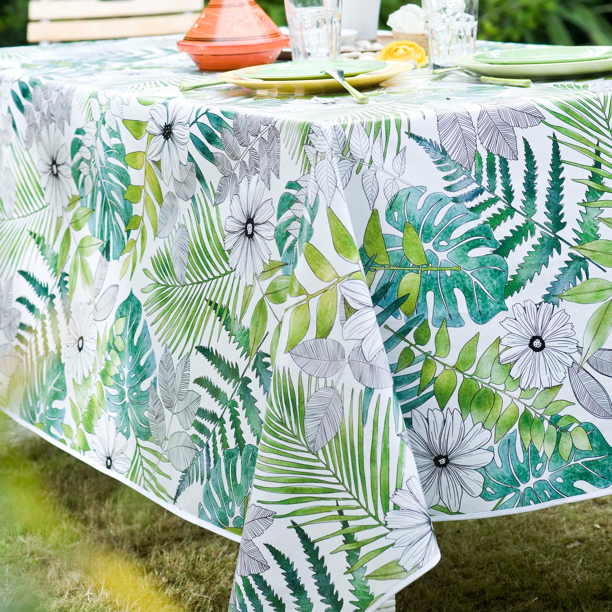 Nappe Toile Cirée Imprimé Tropical - Blancheporte