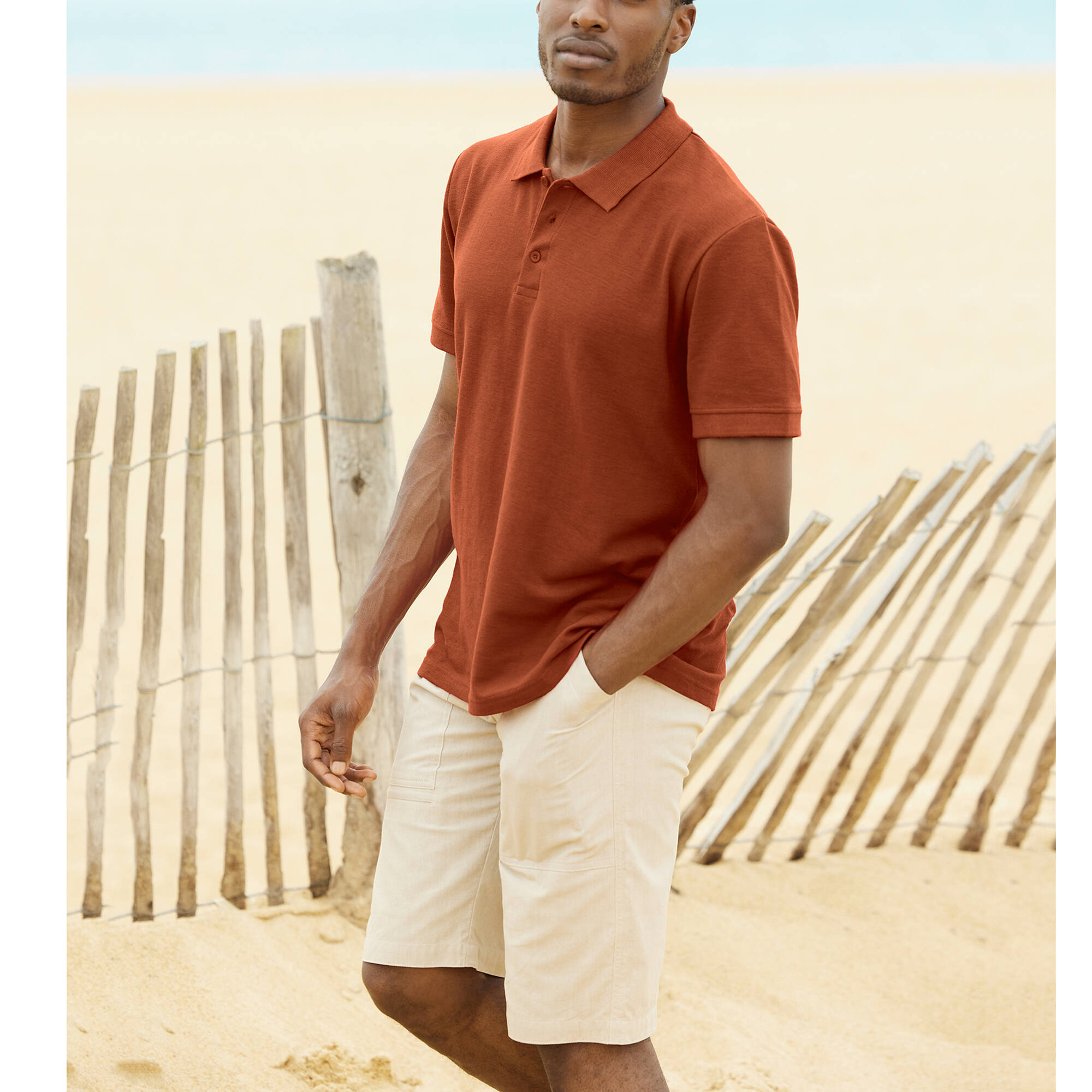 Polo uni maille pique manches courtes - Blancheporte 19 €