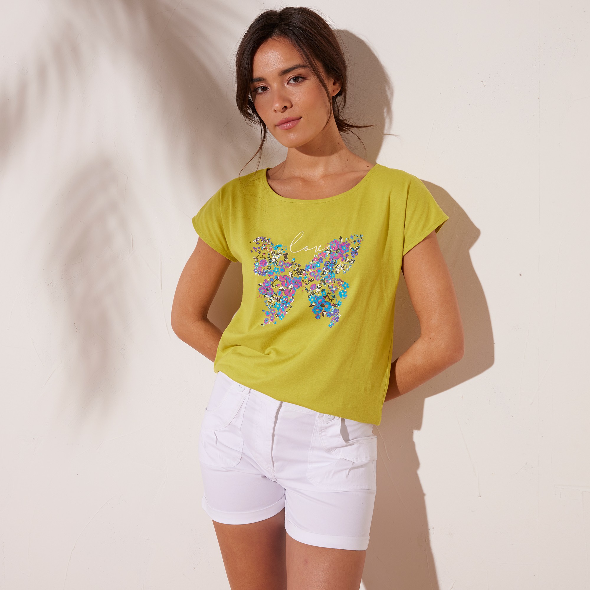 T-shirt Imprimé Placé papillon - Blancheporte