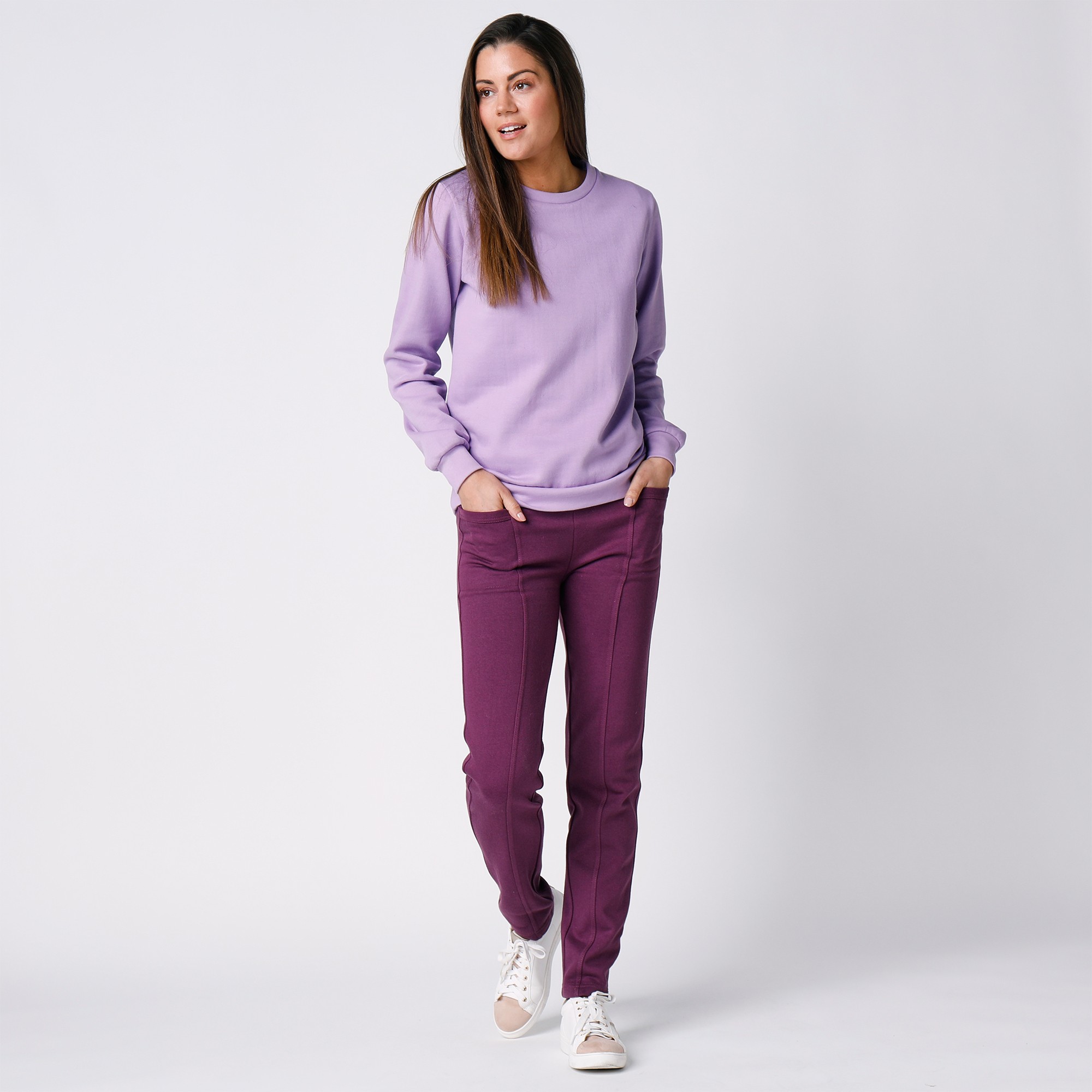Pantalon jogging molleton gratt prune Blancheporte