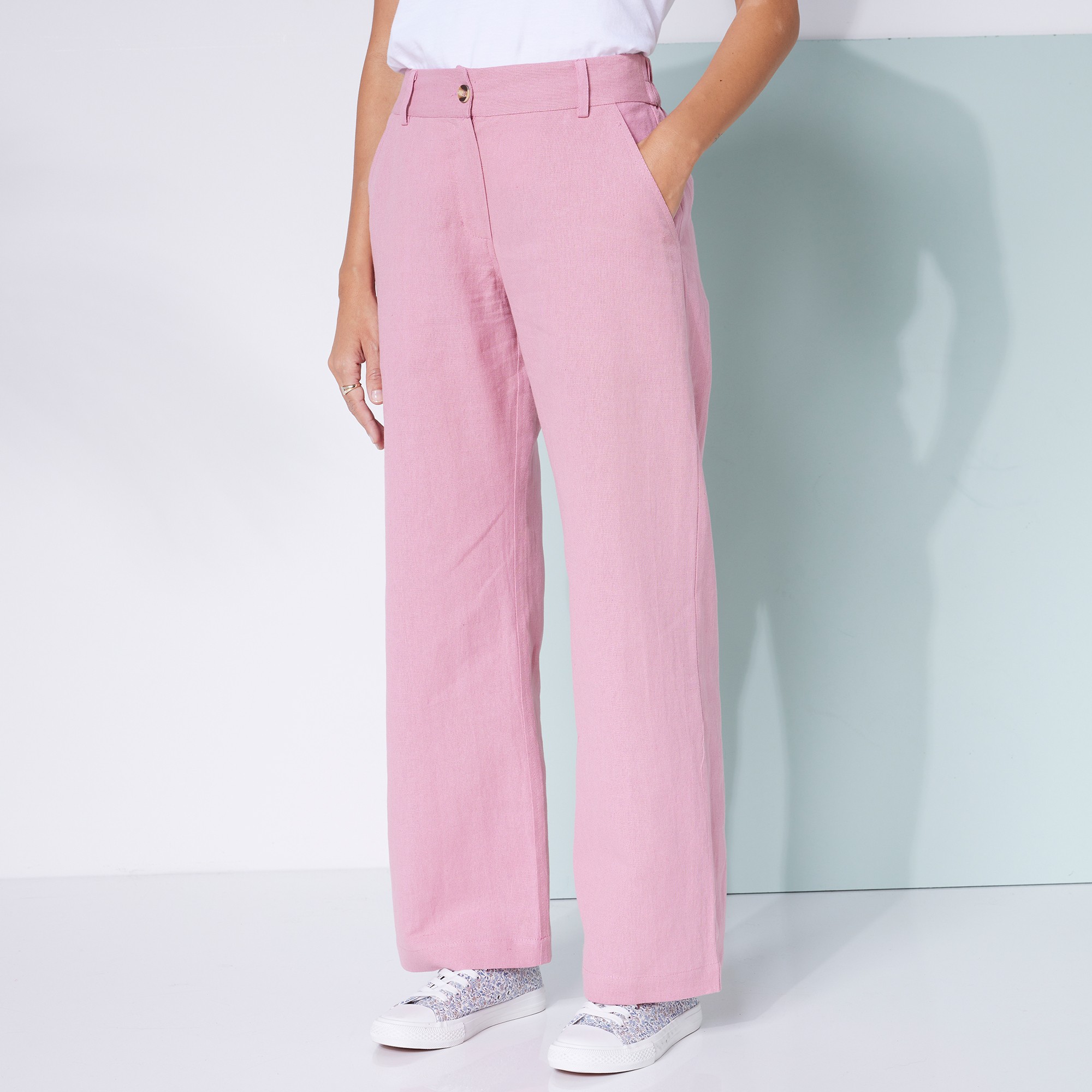 Pantalon Large, Lin Coton - Blancheporte