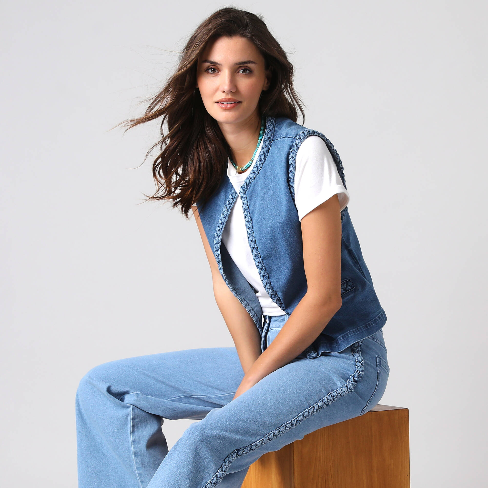 Veste sans manches jean tress - Blancheporte 38 €