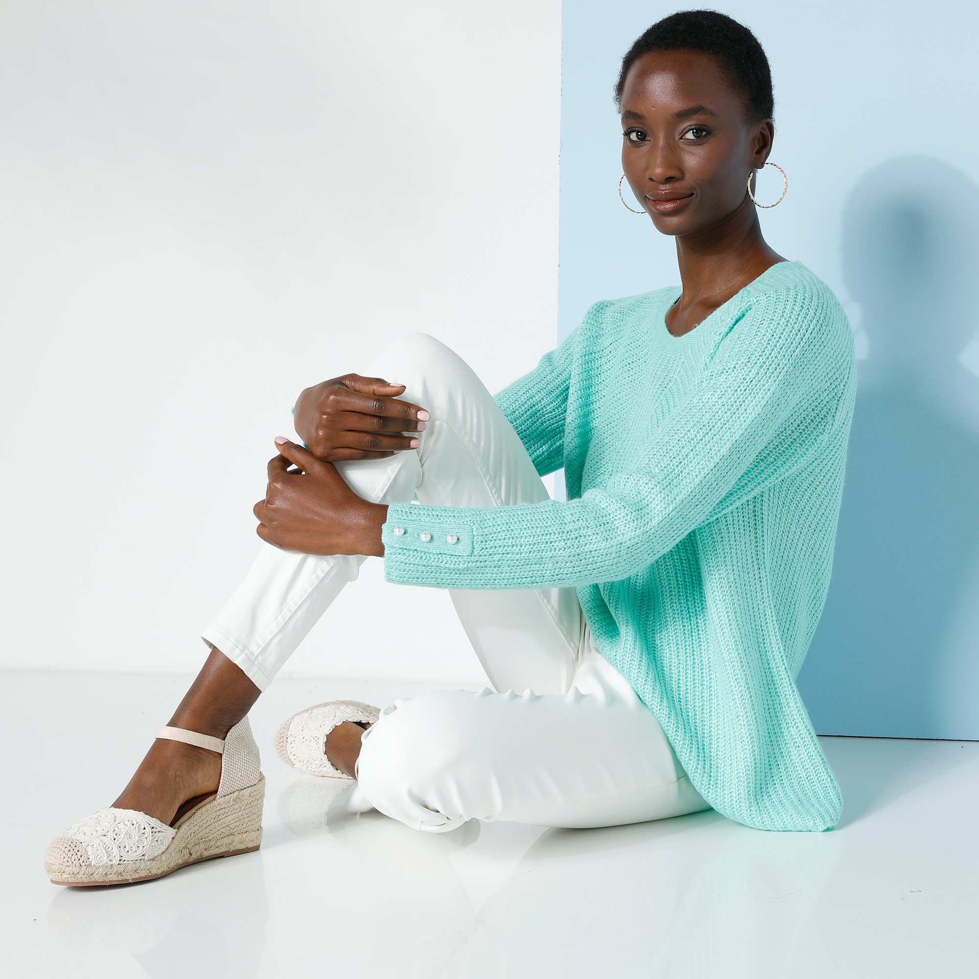 Pull Évasé Maille Anglaise, Toucher Mohair - Blancheporte