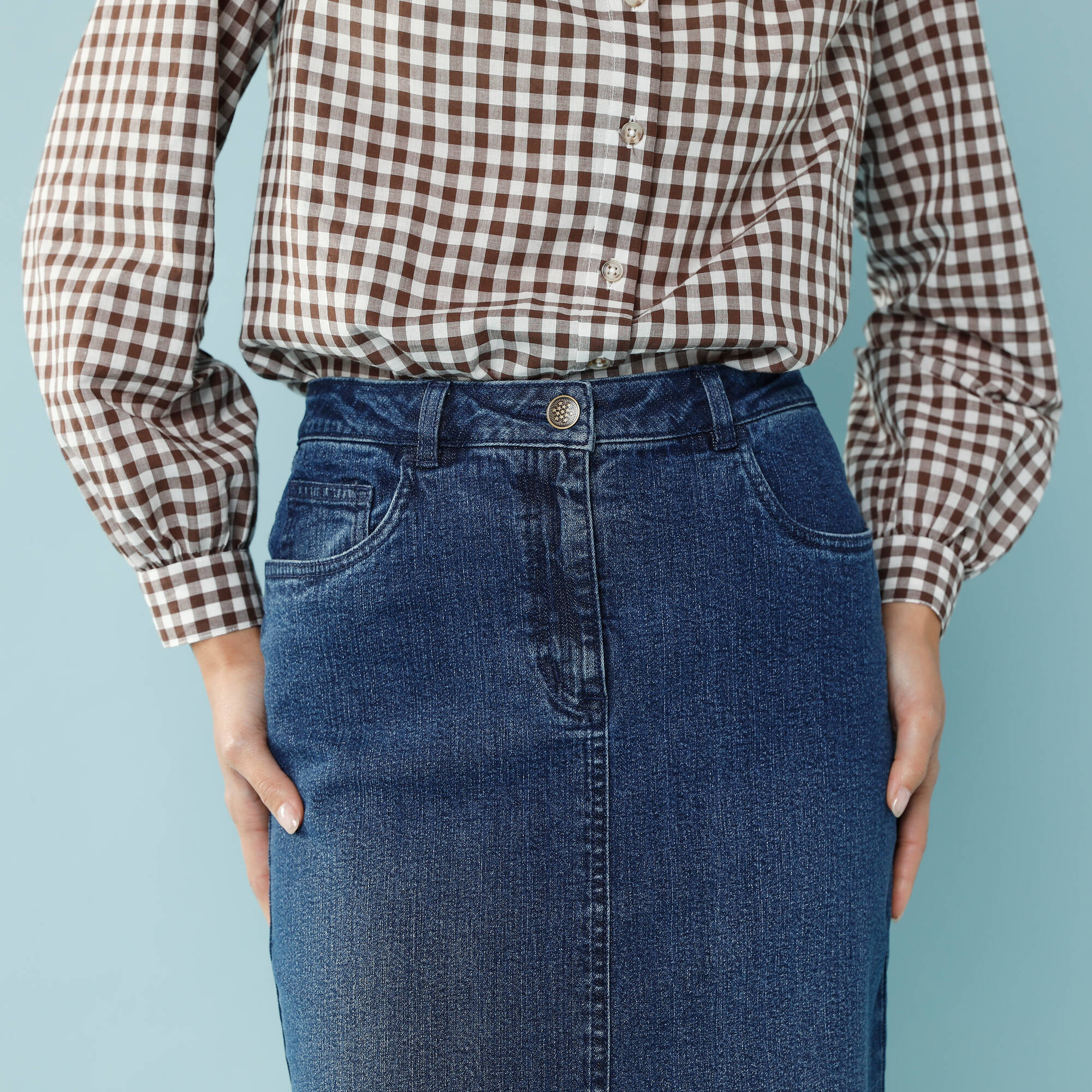 Jupe longue en jean Spcial Petites - Blancheporte 15 €