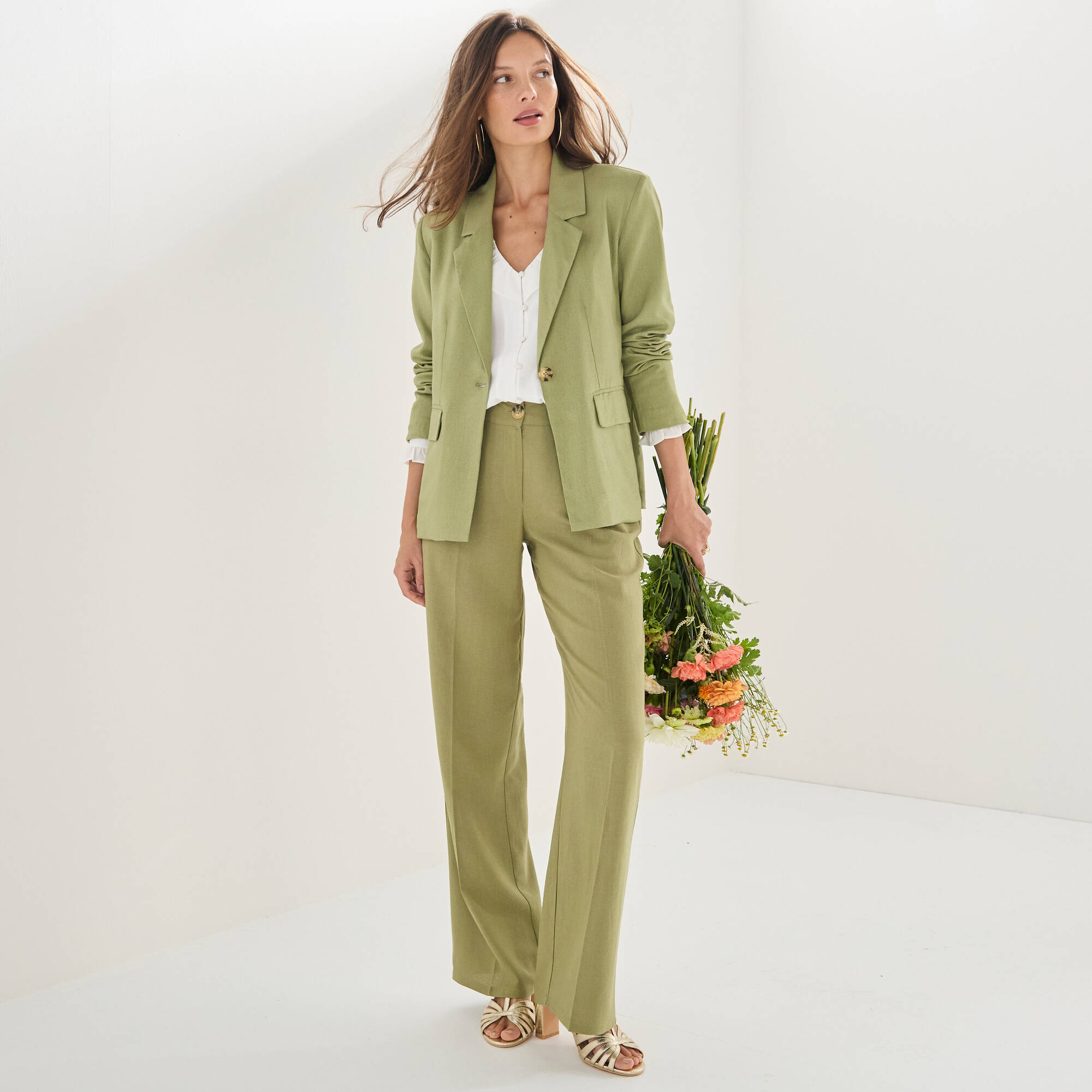Veste blazer viscose-lin - Blancheporte 28 €