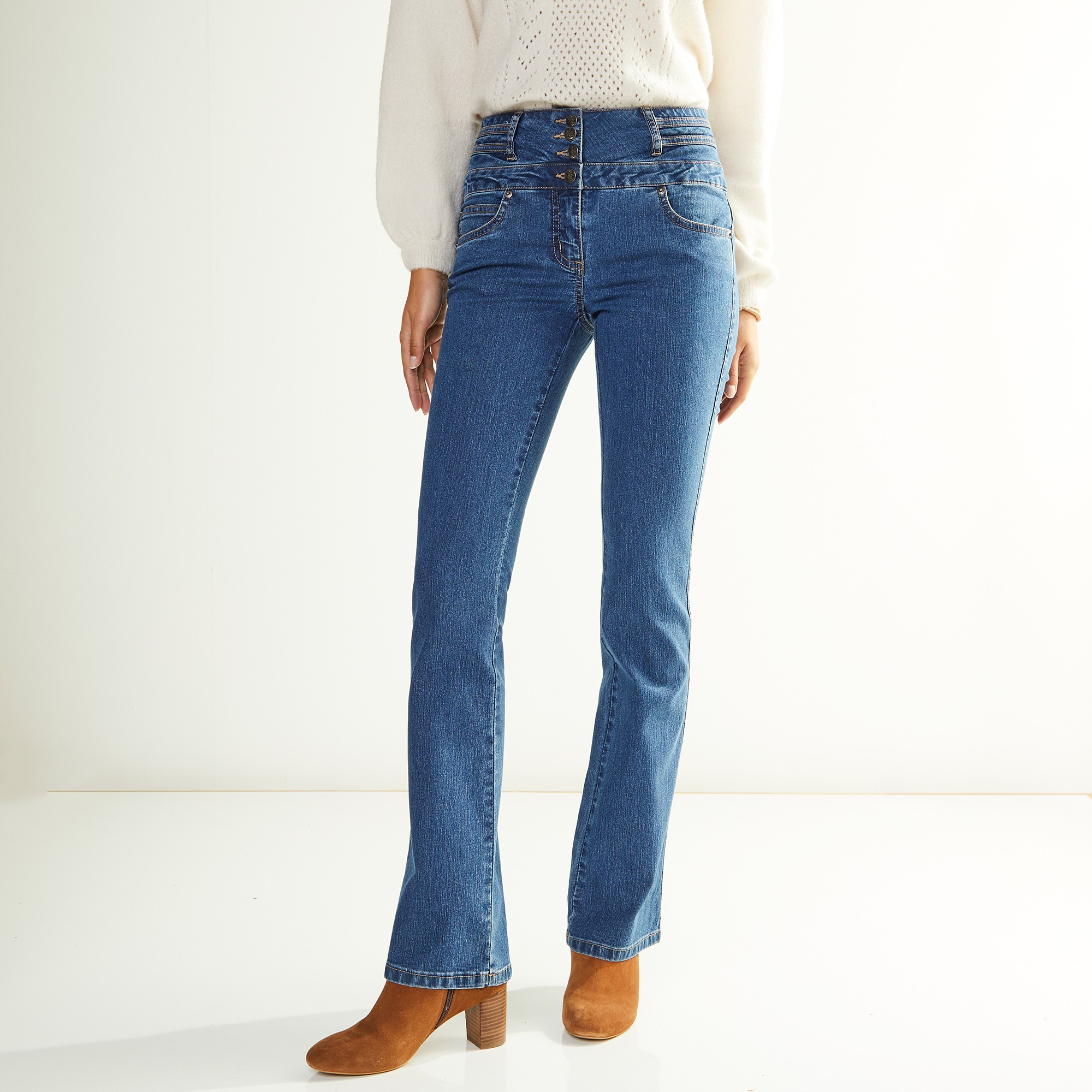 Jean Coupe Bootcut Taille Haute Stretch - Entrej. 78 Cm - Blancheporte