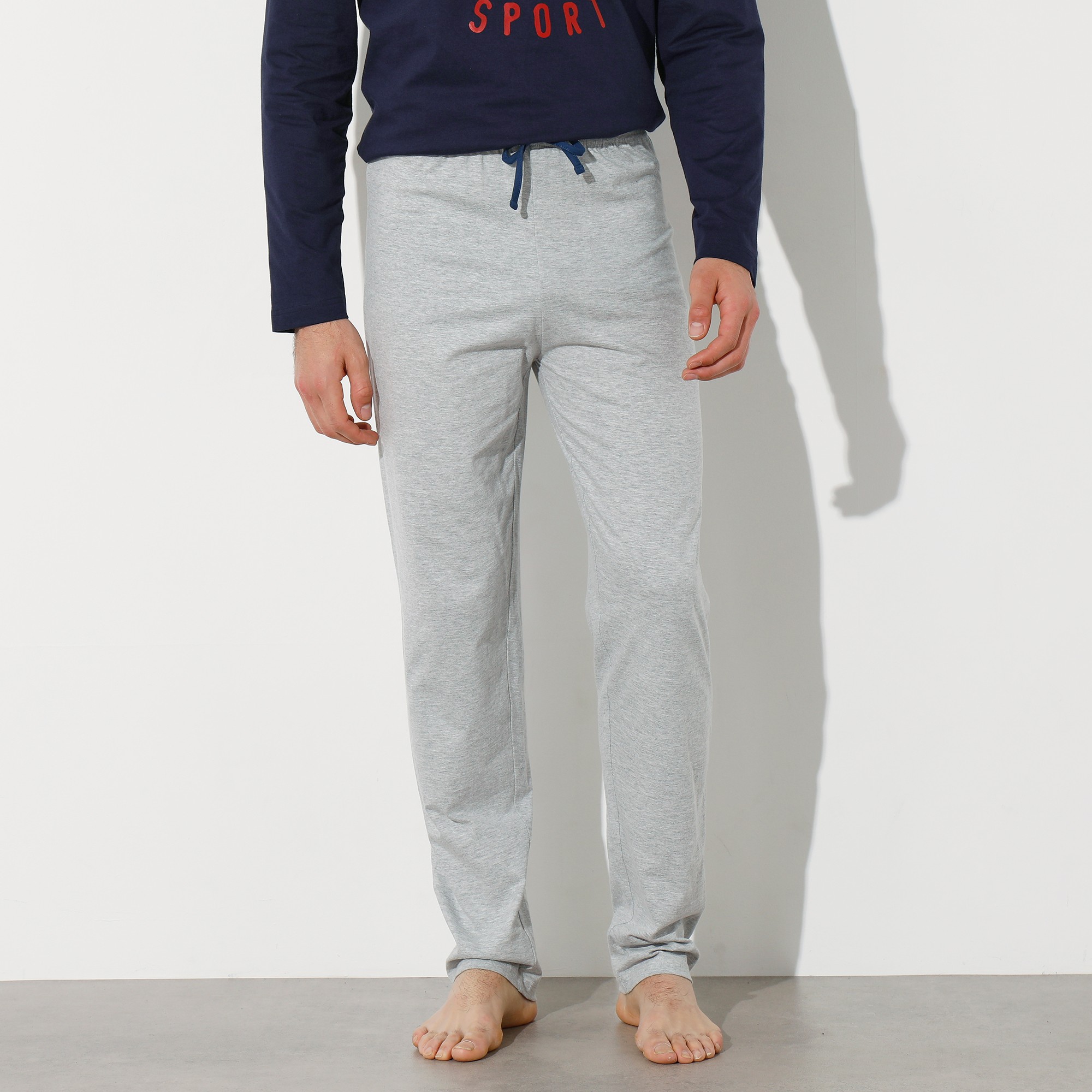 Pantalon Pyjama Gris Chiné Uni - Blancheporte