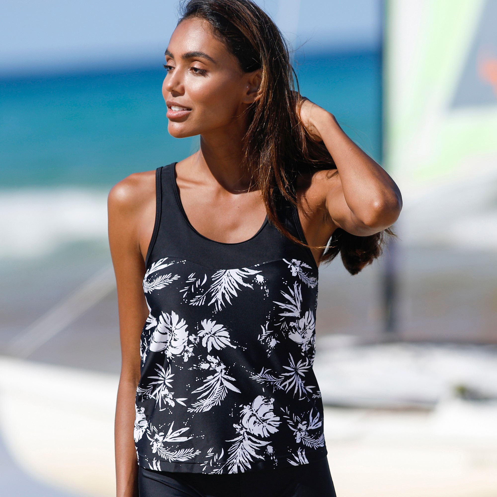 Tankini Dos Nageur Imprimé Tabika - Coques Amovibles - Blancheporte