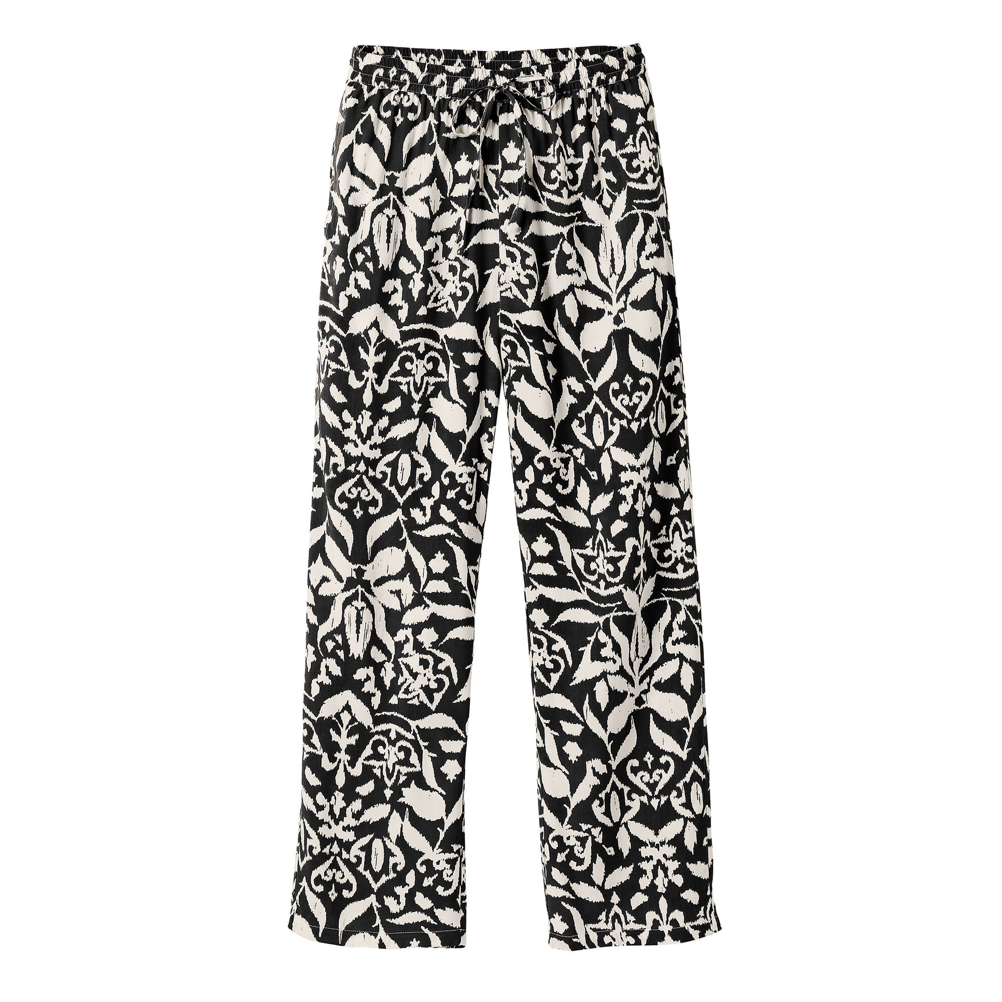 Pantalon Fluide Noir Et Blanc - Taille M - Occasion Très Bon état