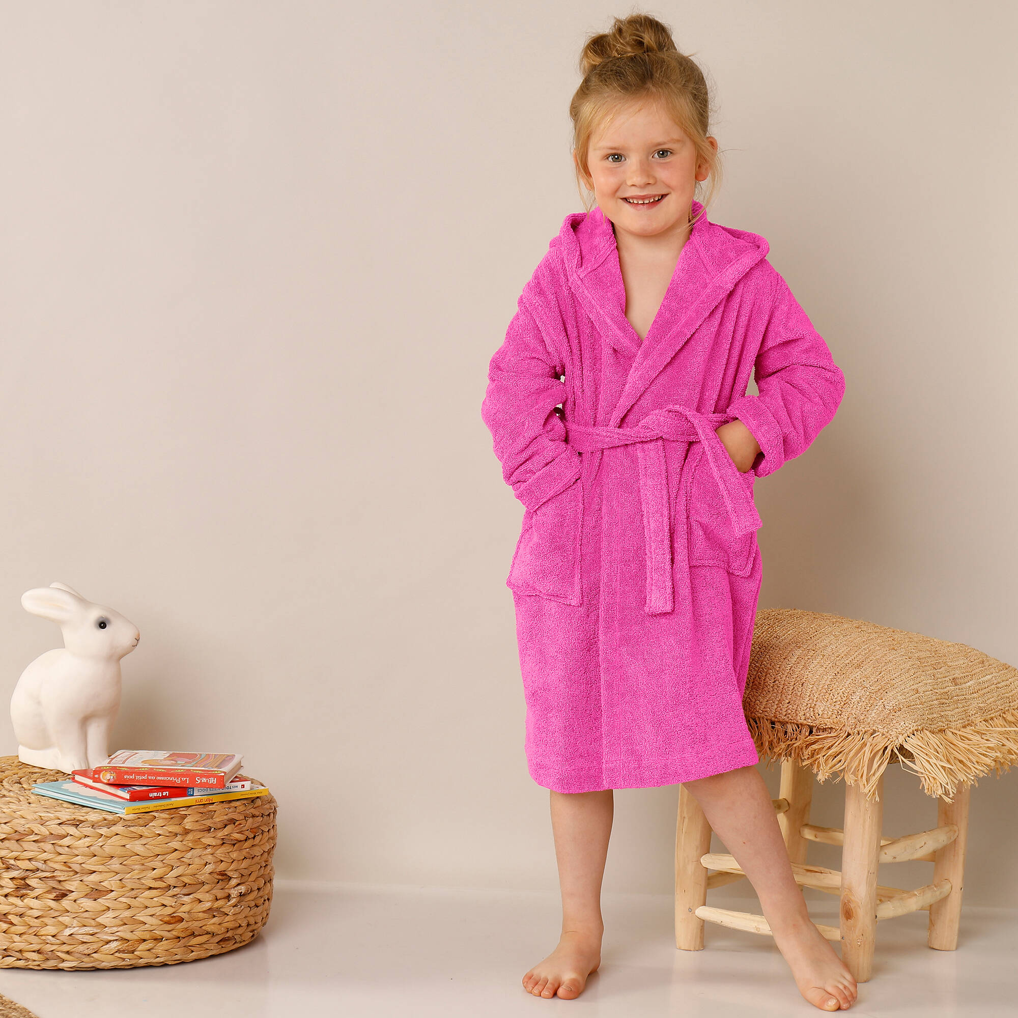 Peignoir à Capuche Licorne Chicco - Taille Unique 2-8 Ans - Éponge Rose - Sans Manches, Lavable Machine