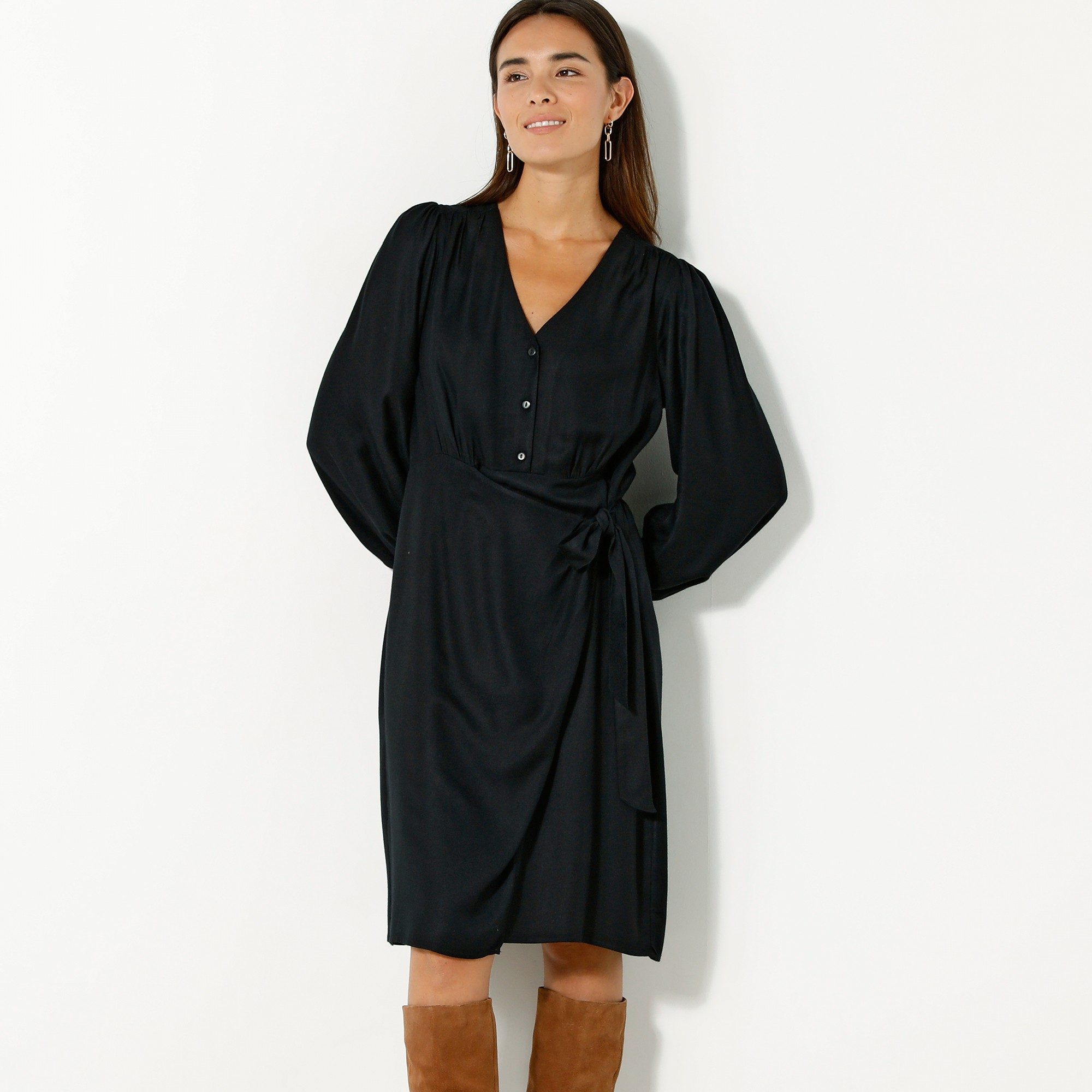 Robe drapée hotsell manche longue