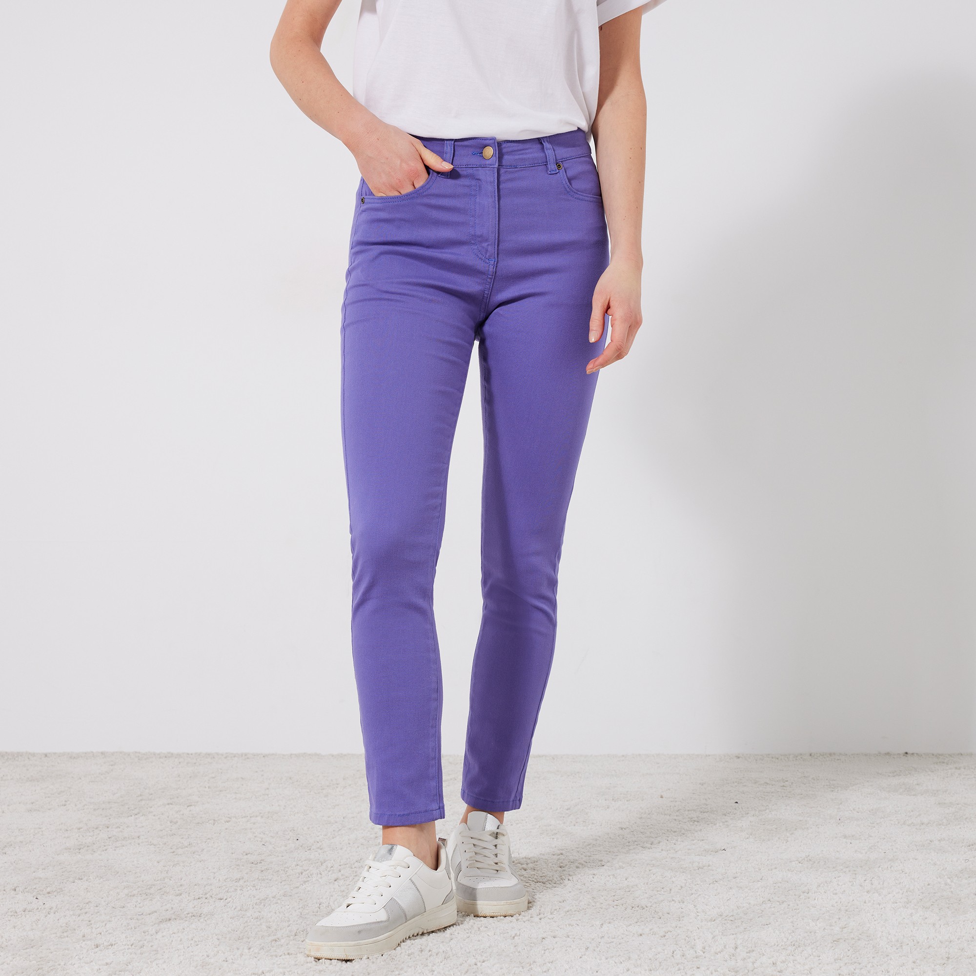 Pantalon 7/8ème Fuselé Stretch Uni - Colors&Co