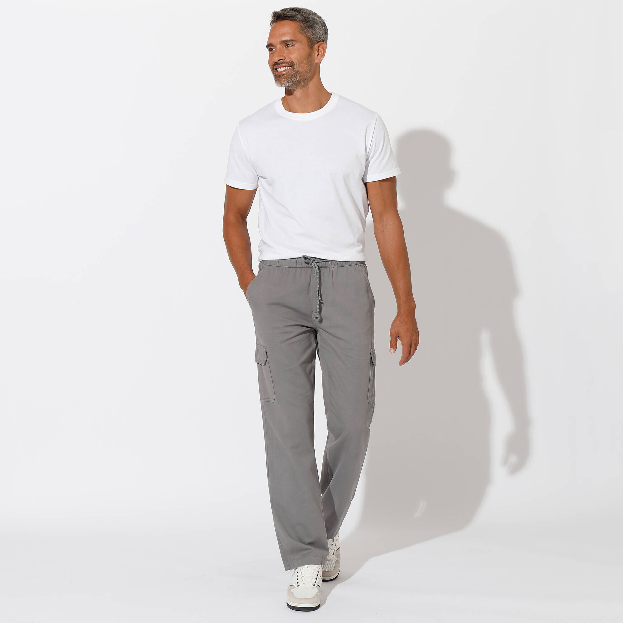 Pantalon cargo gabardine lastiqu - Blancheporte 35$