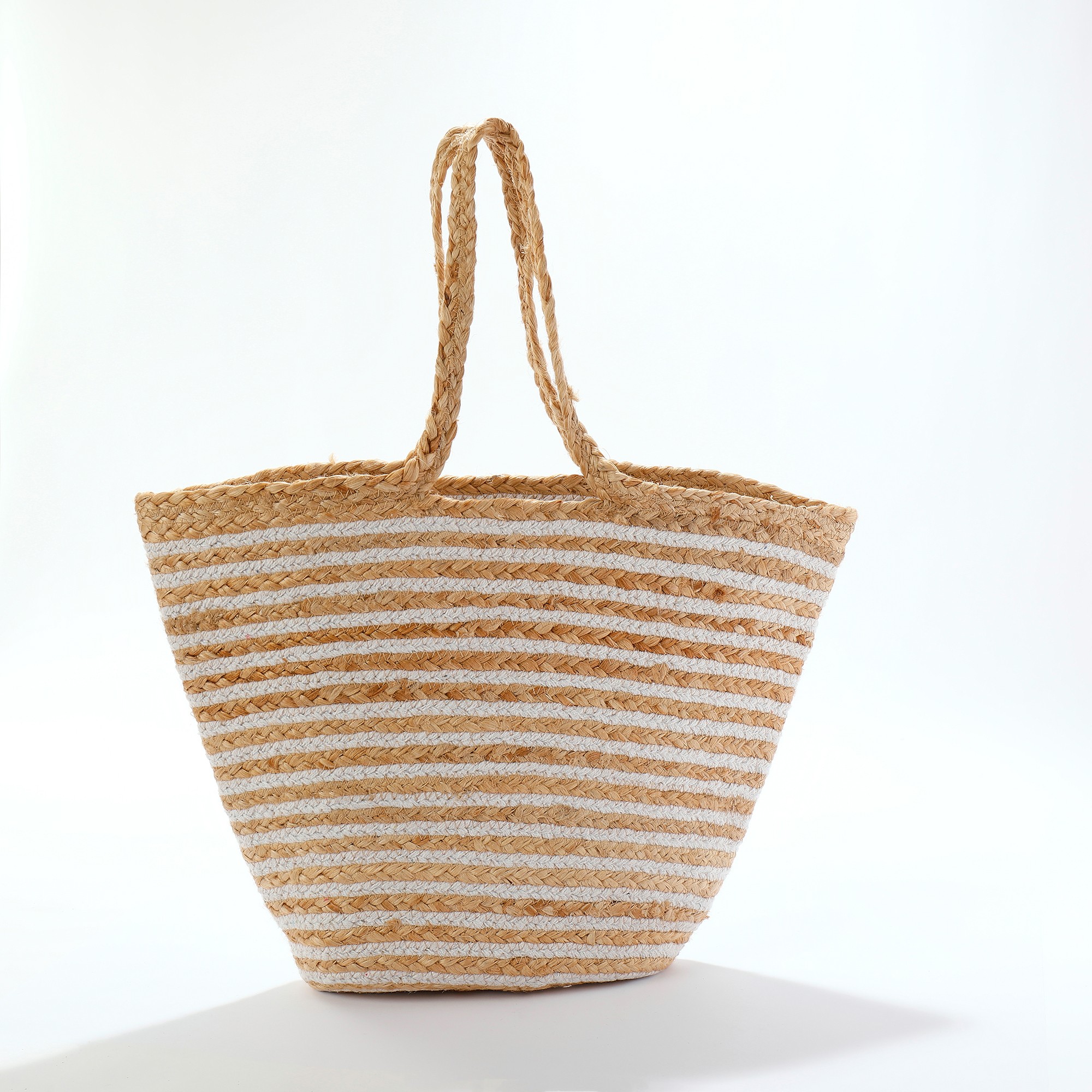 Sac Shopper Rayé Jute Et Coton - Blancheporte