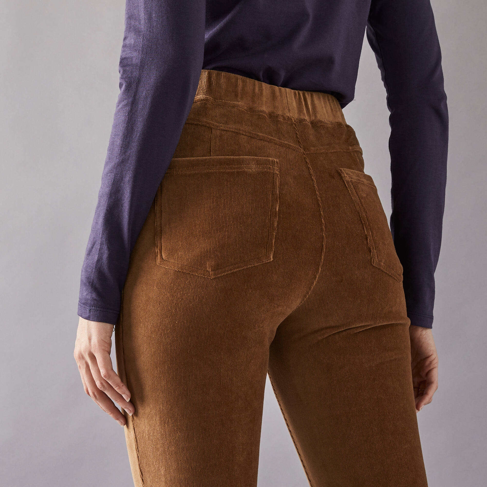 Jegging maille velours cotele taupe Blancheporte