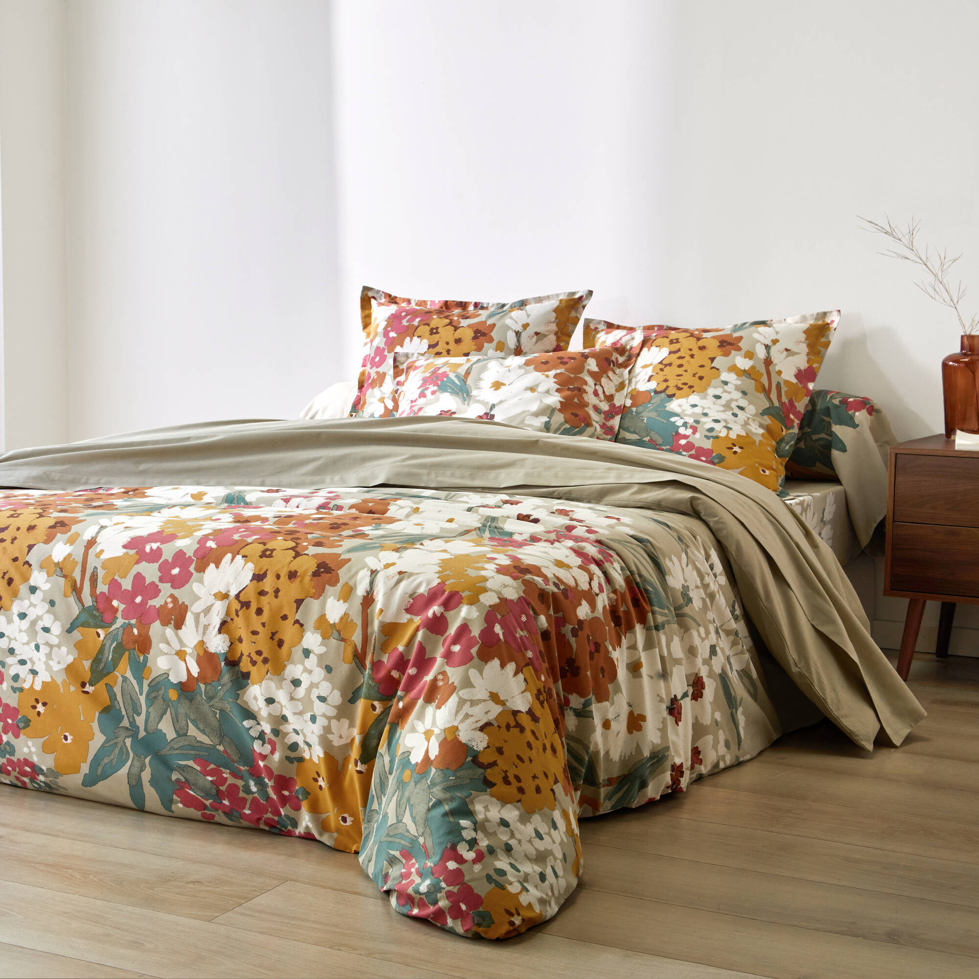 Linge de lit Capucine en coton imprimé - Blancheporte