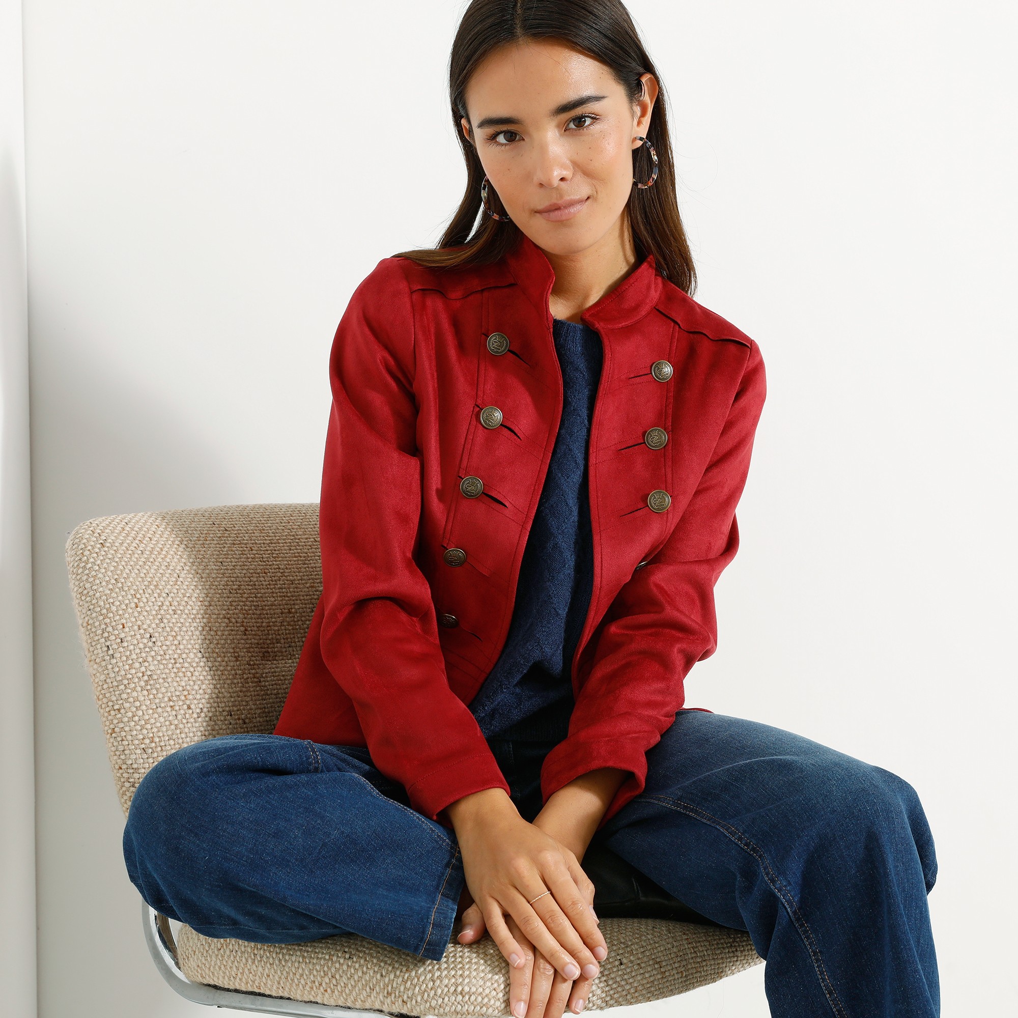 Veste Officier Suédine - Blancheporte