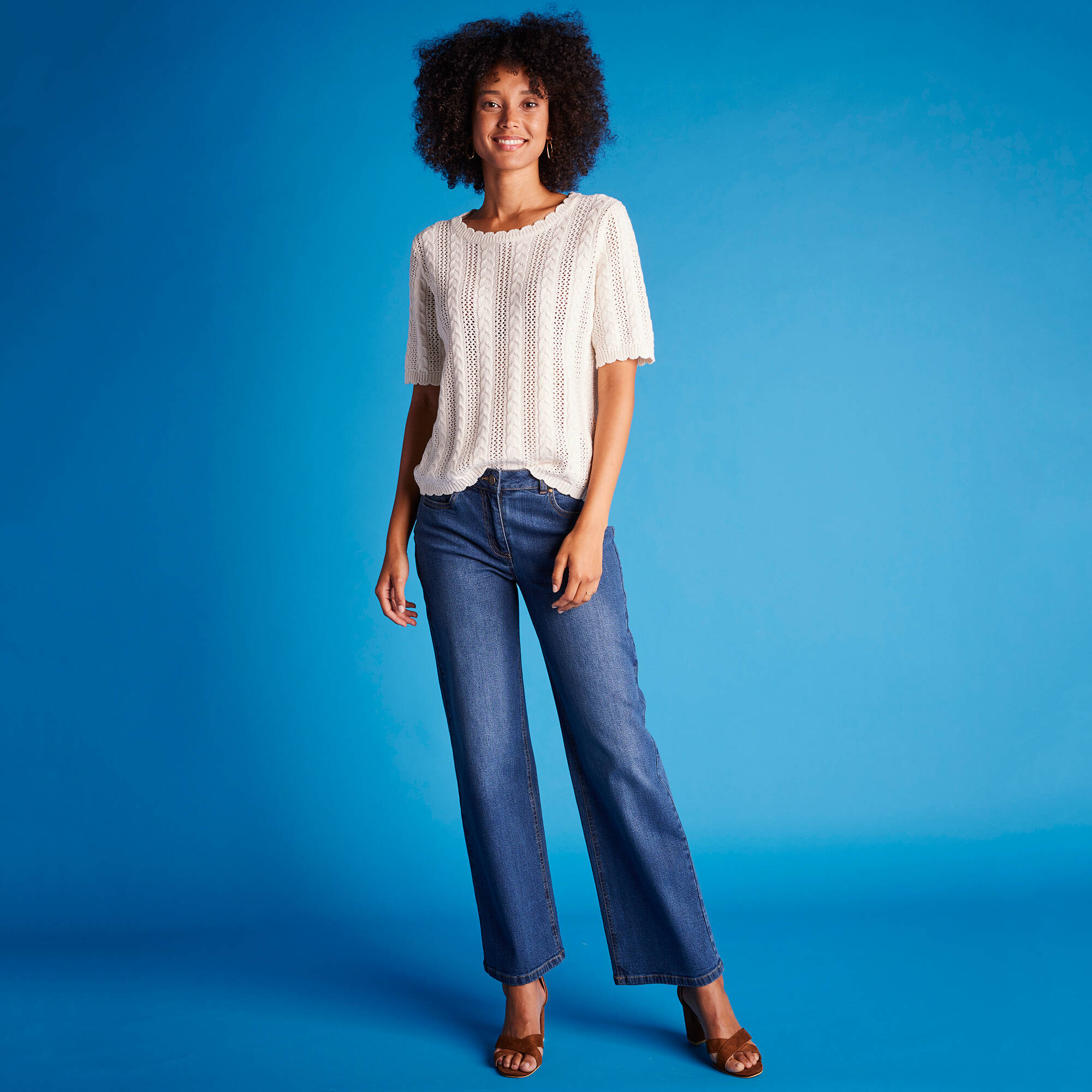 Jean coupe large stretch petite stature - Blancheporte 43$