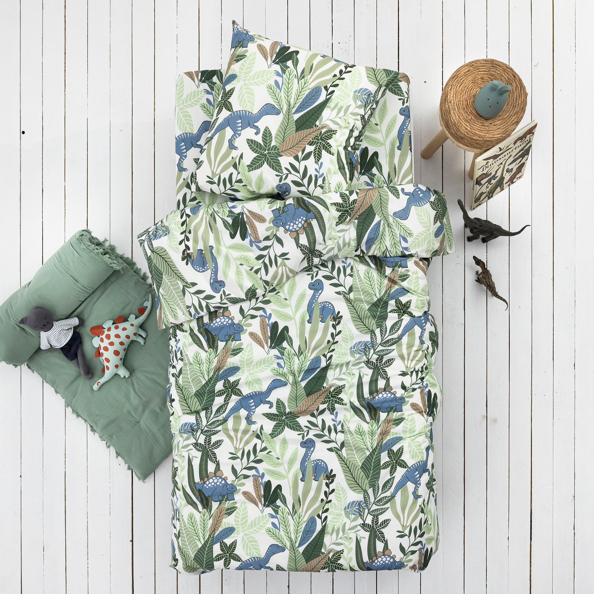 Linge de lit enfant imprimé Diplo - coton - Housse De Couette 1 Personneonne : 140x200cm - Vert - Co