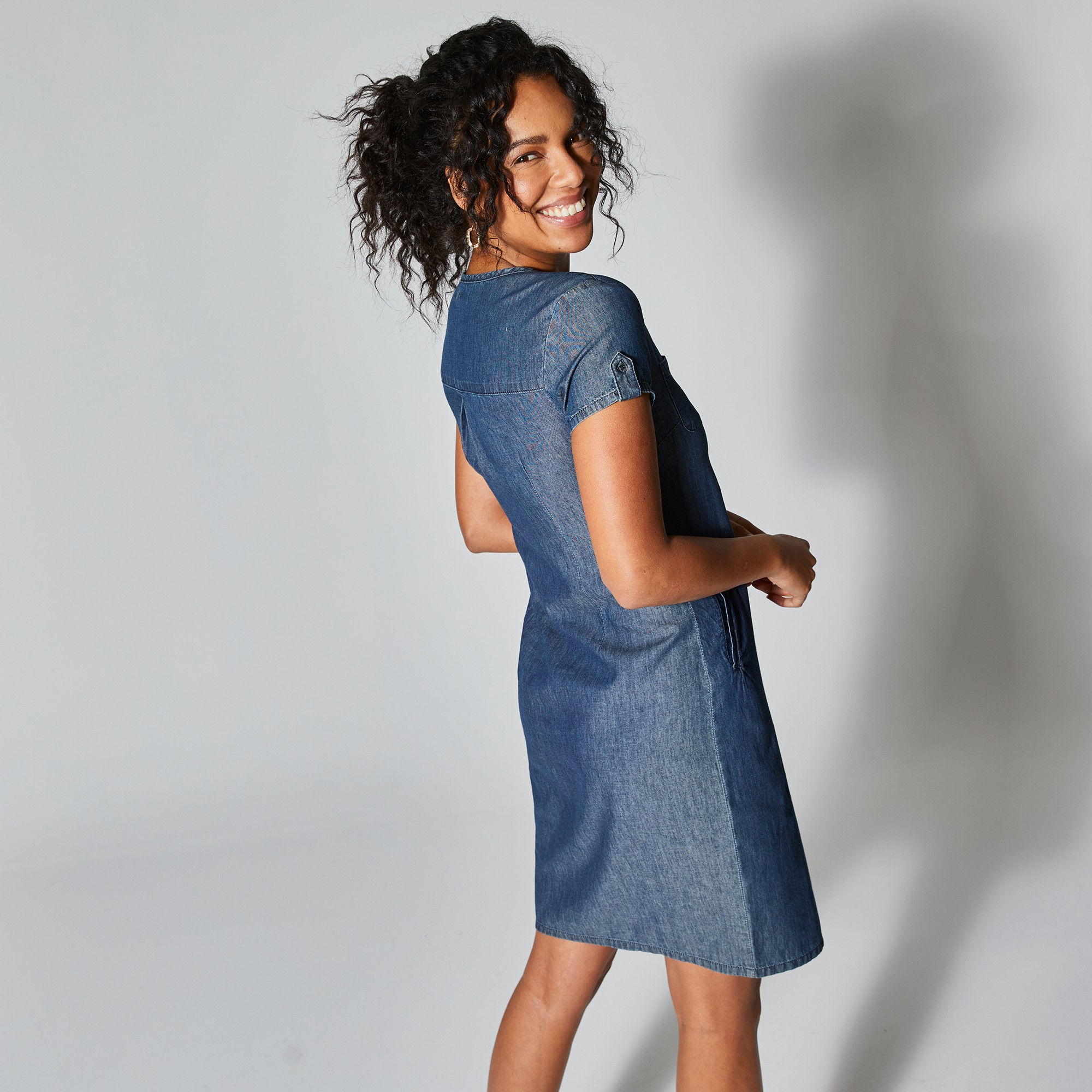 Blanche porte robe en jean top