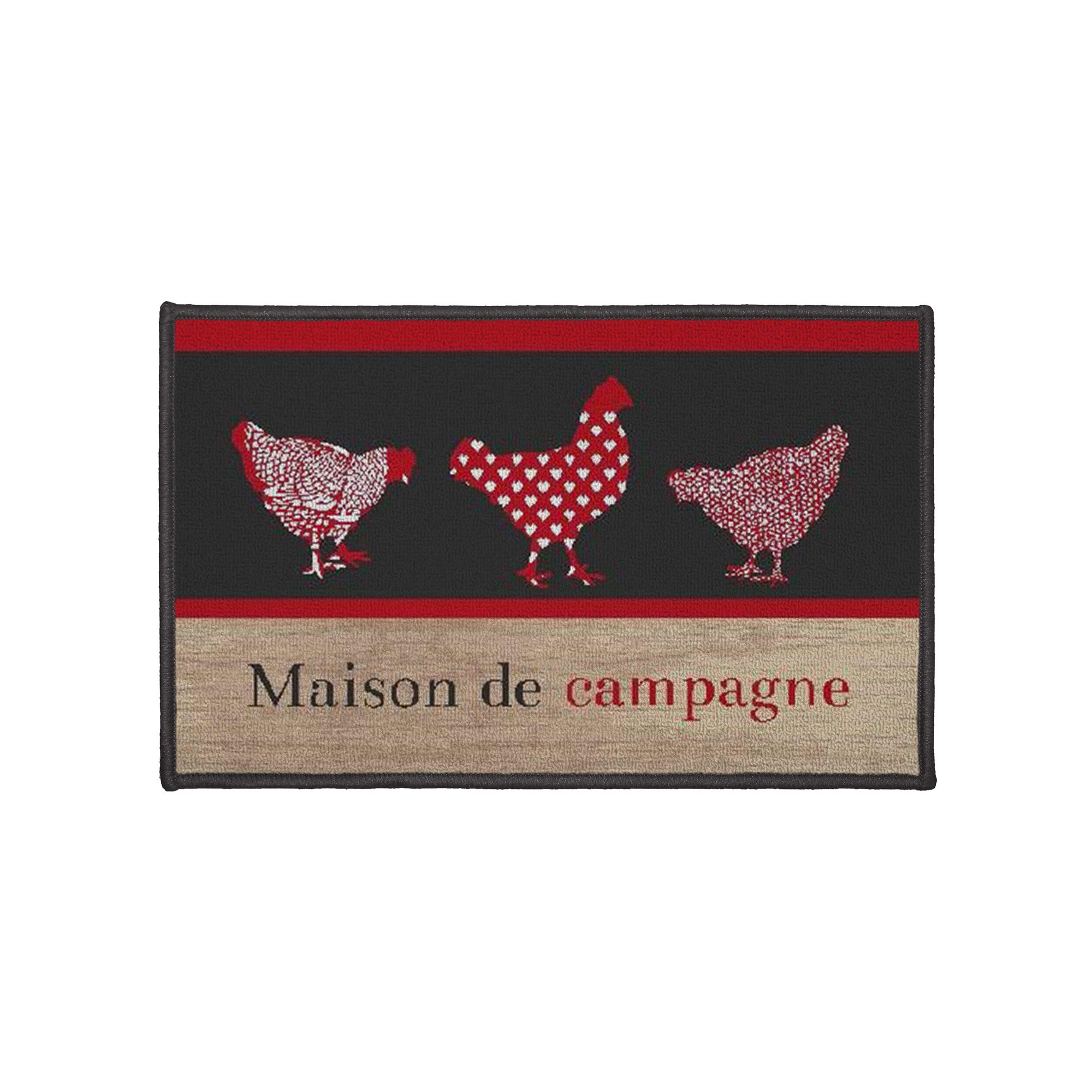 Tapis Cuisine Anti-poussière Rectangulaire, Imprimé Poules - Blancheporte