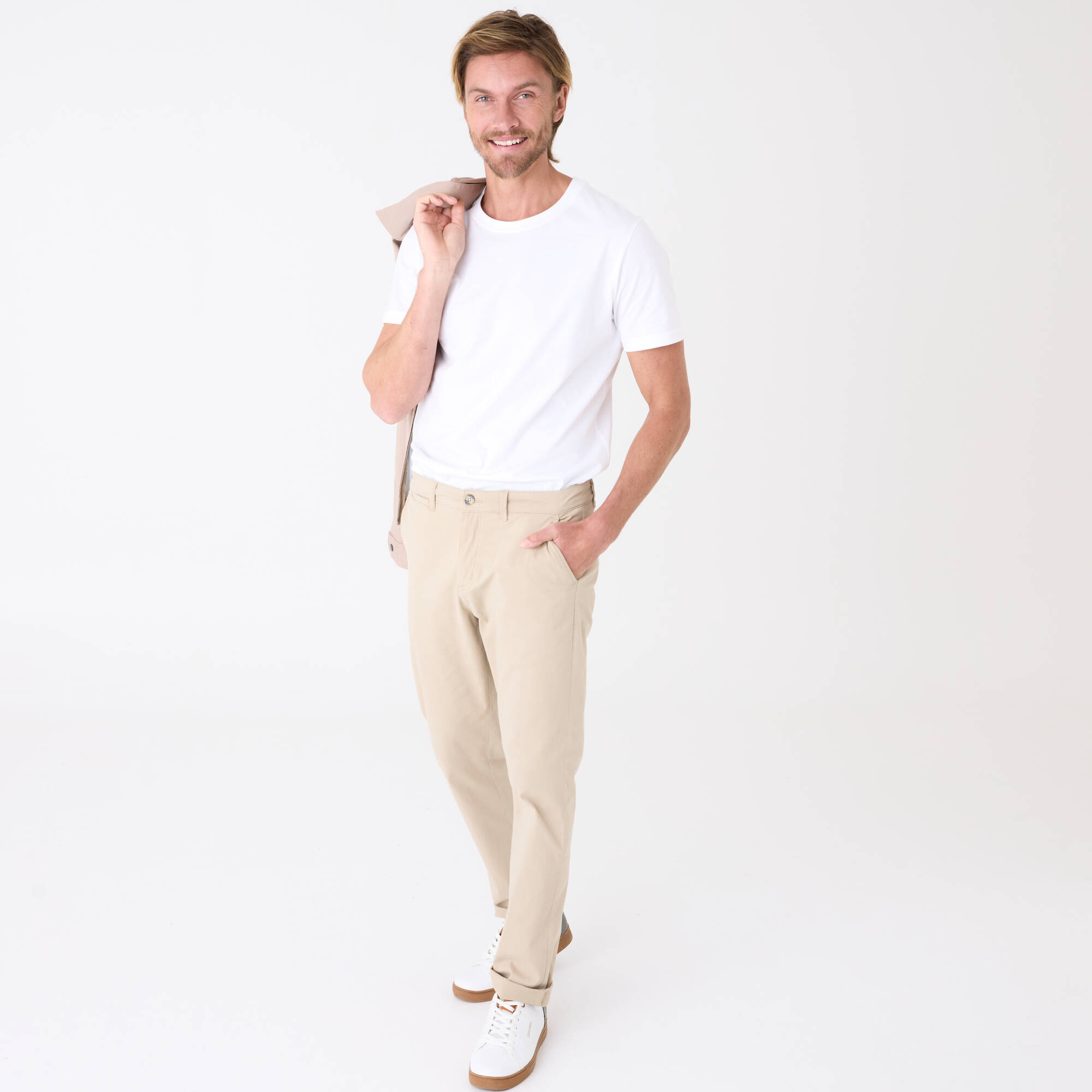 Pantalon chino ceinture arrondie sous le ventre - Blancheporte 38$