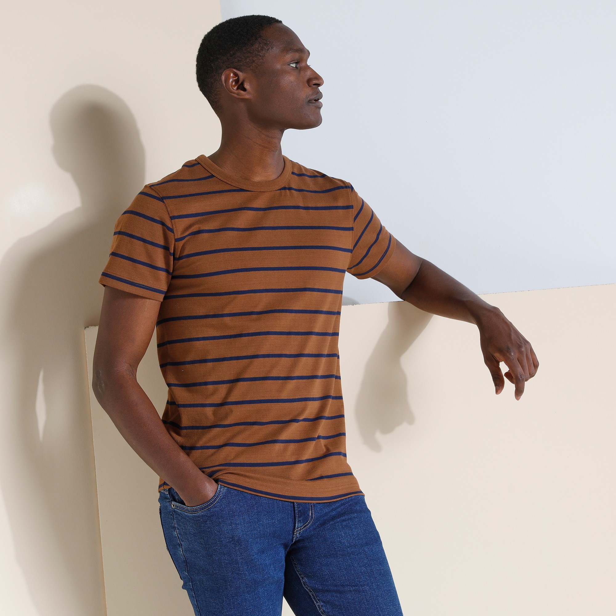 T-shirt Rayé Col Rond Manches Courtes - Coton Biologique - Blancheporte