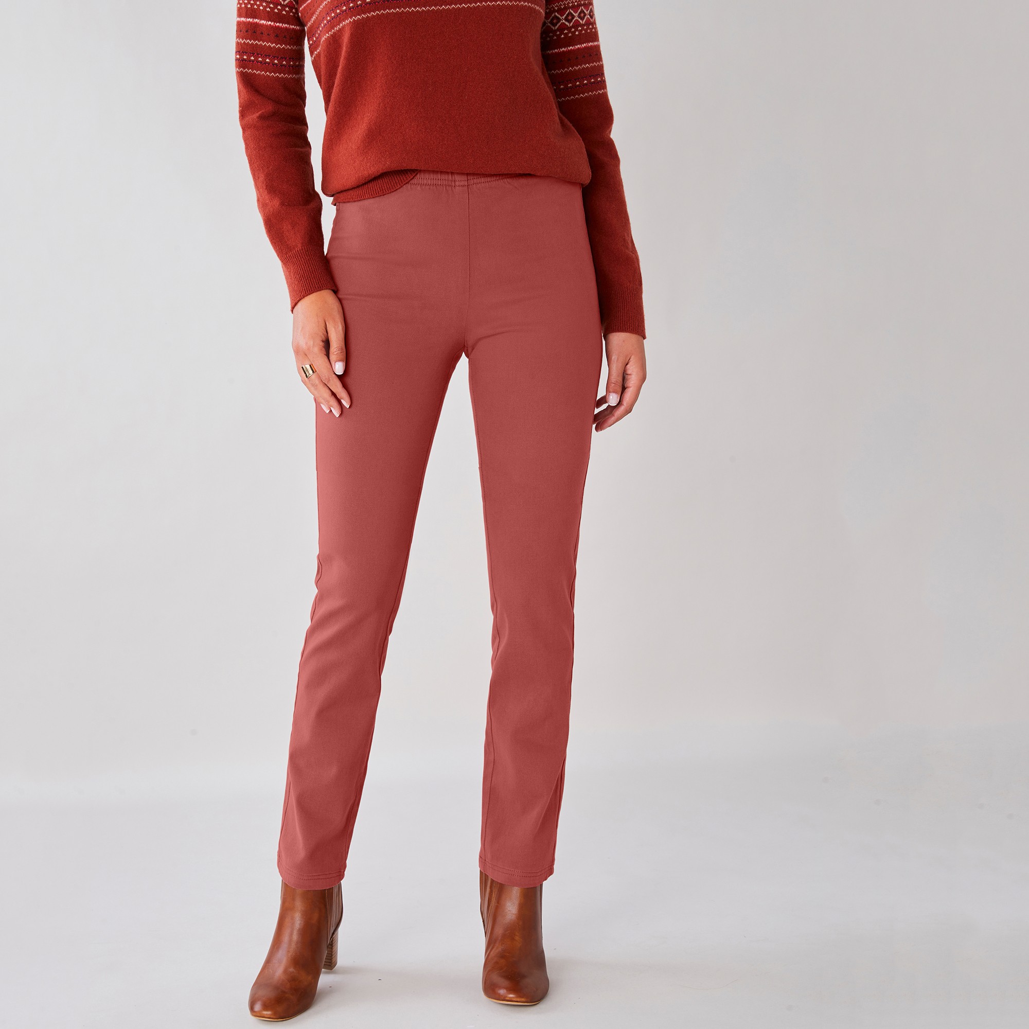Pantalon sculptant effet ventre plat taille lastiqu e