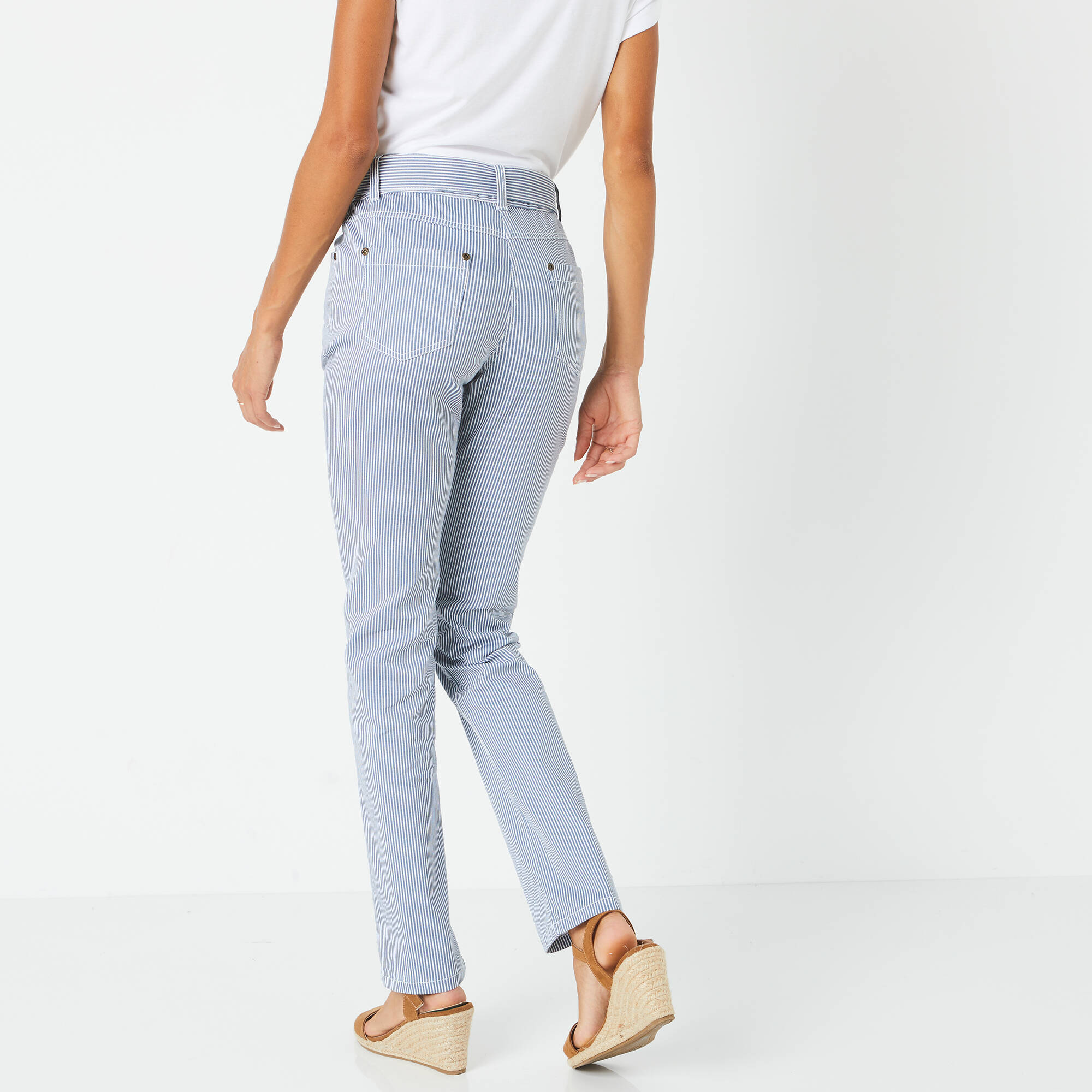 Pantalon Droit Stretch Bleu Eva Kayan Femme - 2069666-bleu00 | Modz